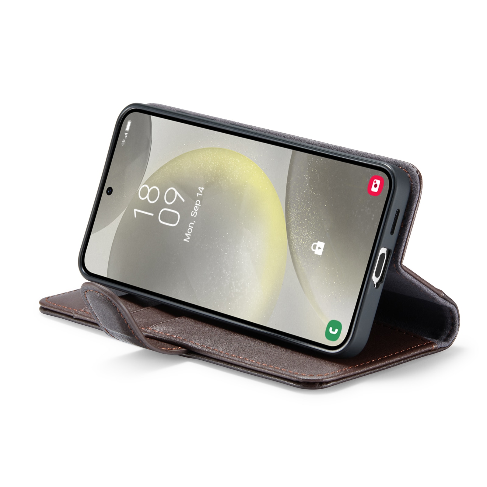 Funda de cuero genuino Samsung Galaxy S24 FE, Marrón