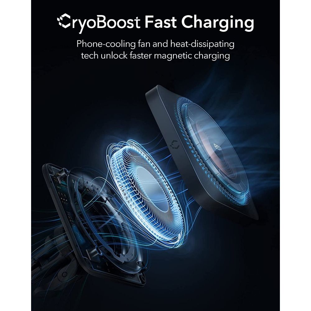 HaloLock CryoBoost Wireless Car Charger Frosted Onyx