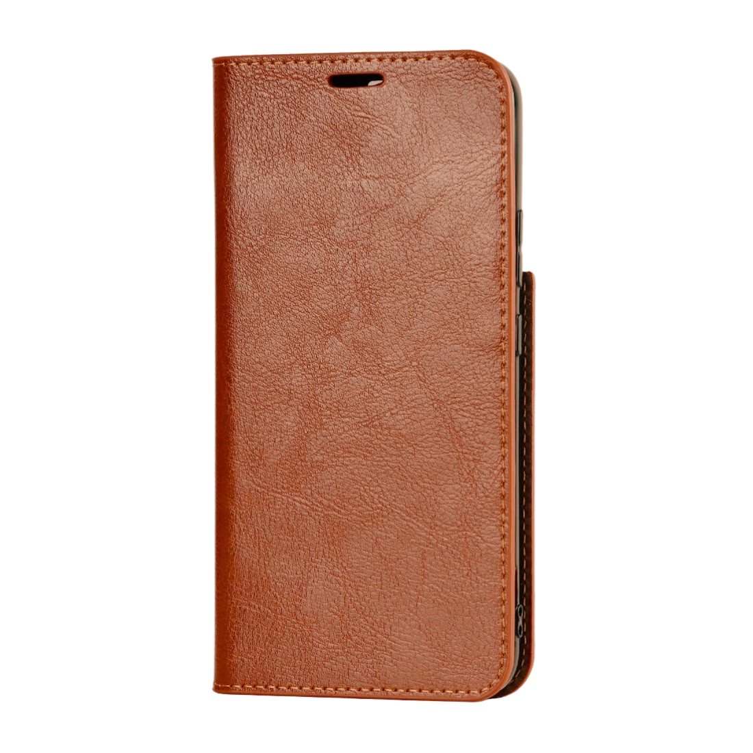 Funda cartera de cuero genuino Samsung Galaxy S22 Marrón