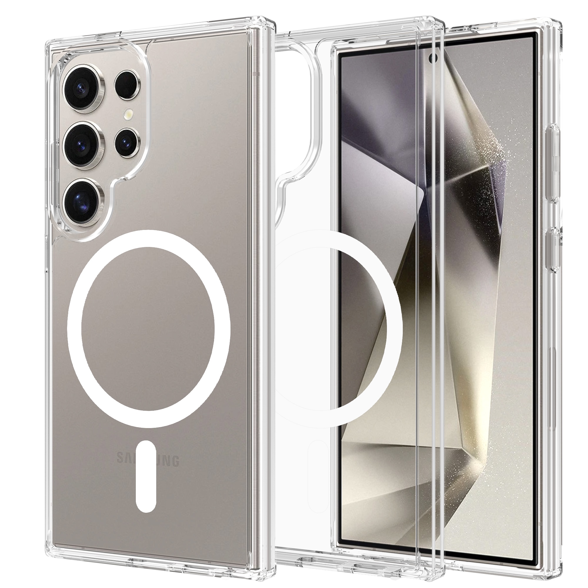 Funda híbrida MagSafe Samsung Galaxy S24 Ultra transparente