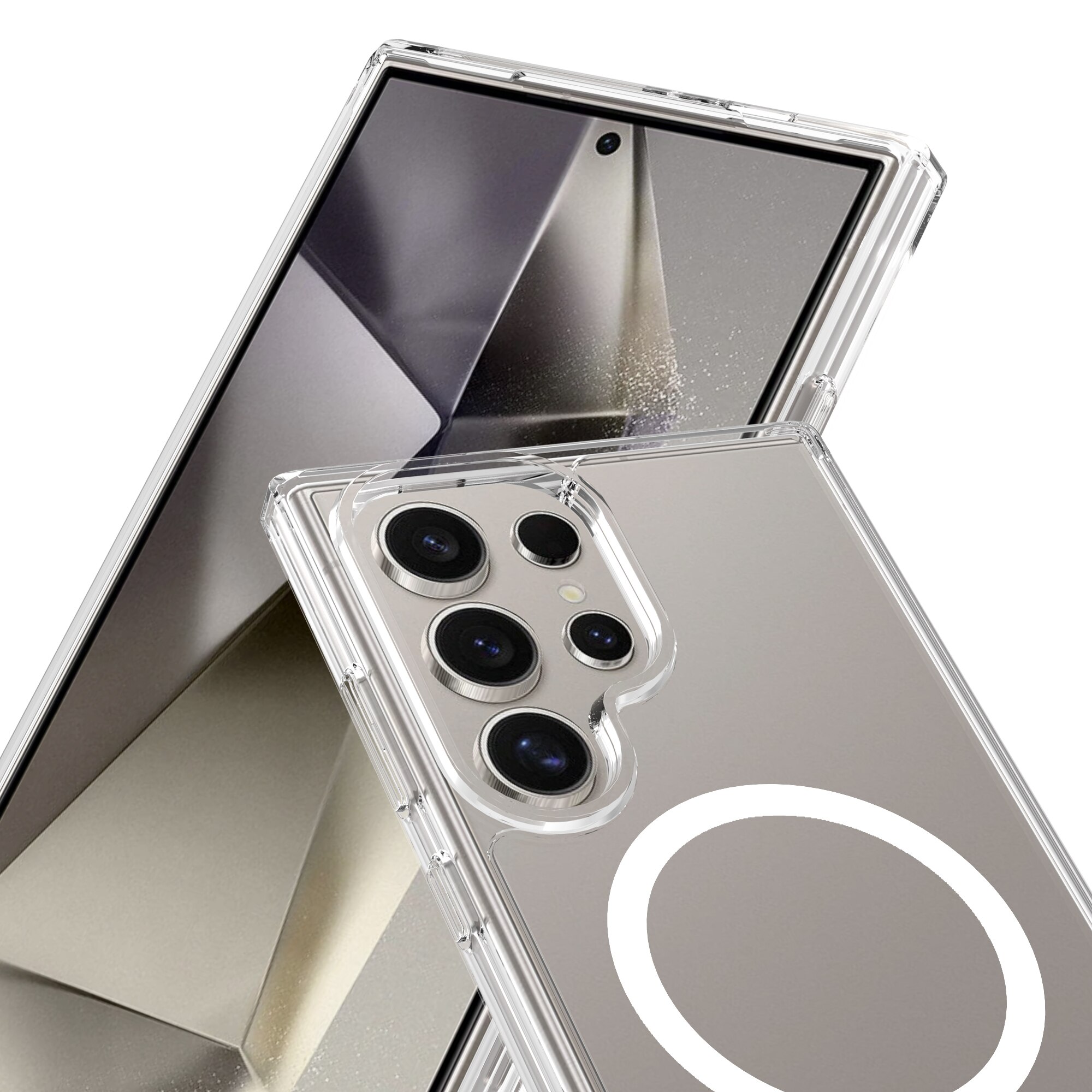 Funda híbrida MagSafe Samsung Galaxy S24 Ultra transparente