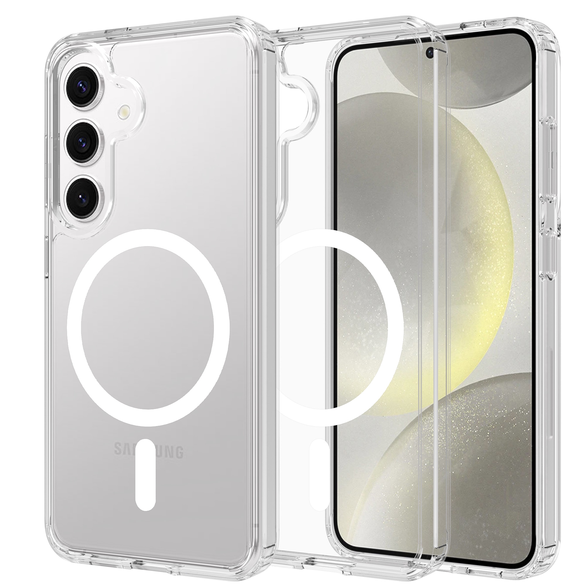Funda híbrida MagSafe Samsung Galaxy S24 Plus transparente