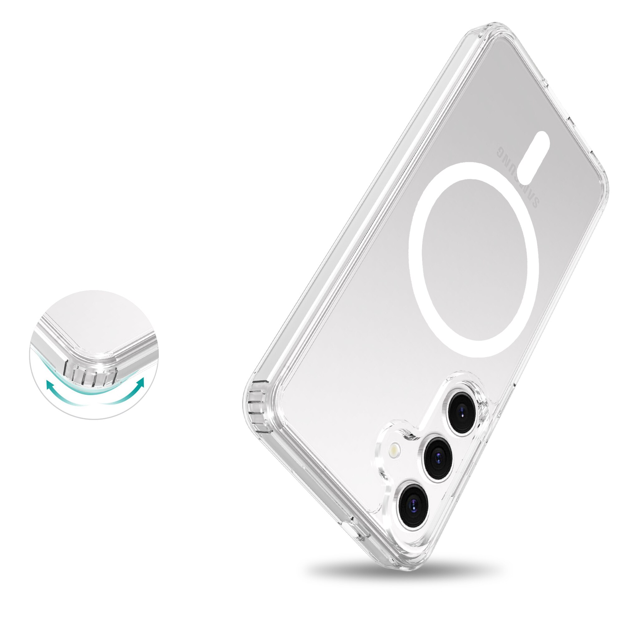 Funda híbrida MagSafe Samsung Galaxy S24 Plus transparente