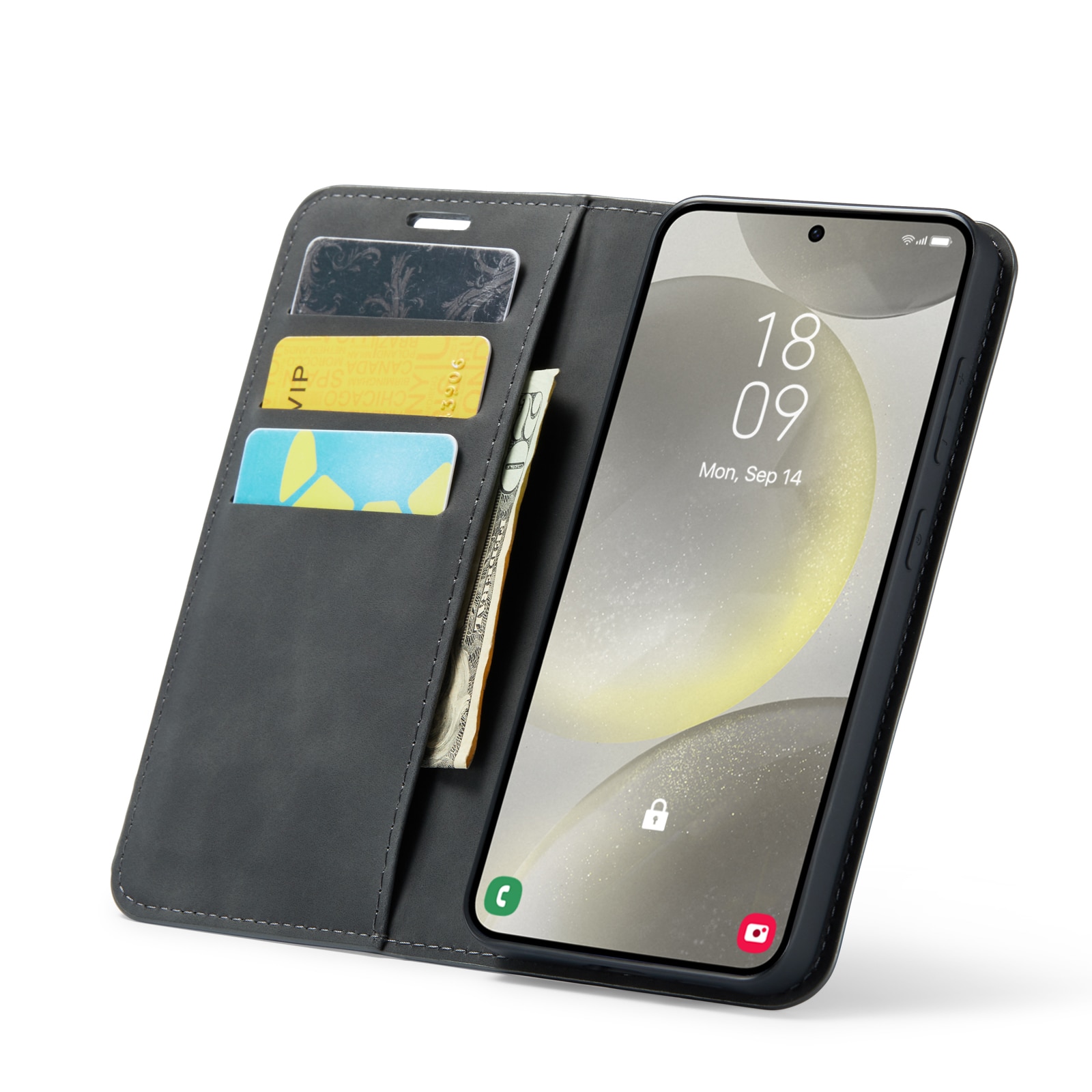 Funda delgada cartera Samsung Galaxy S24 Negro