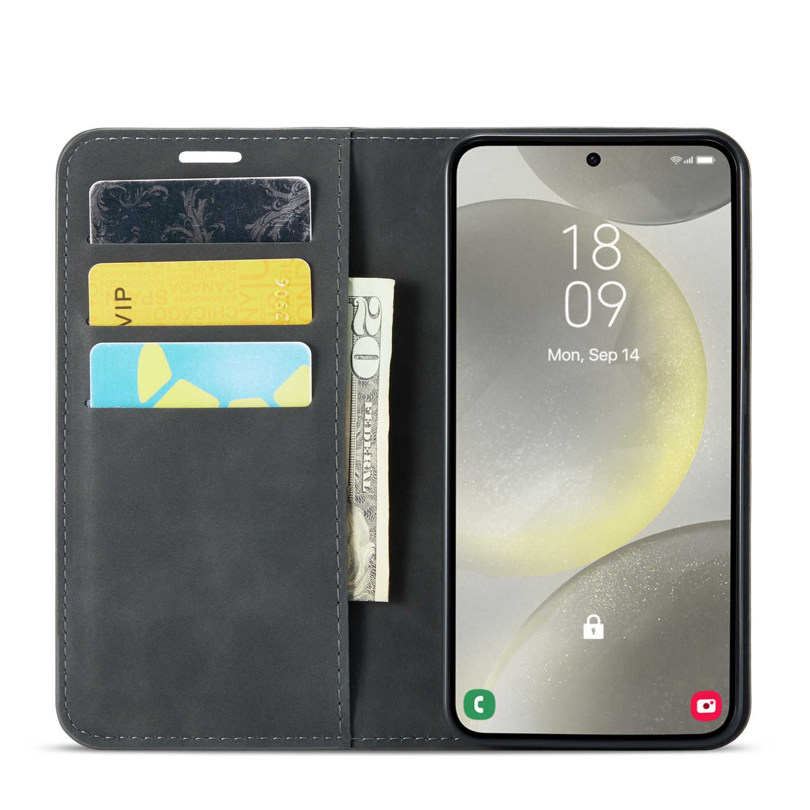 Funda delgada cartera Samsung Galaxy S24 Negro