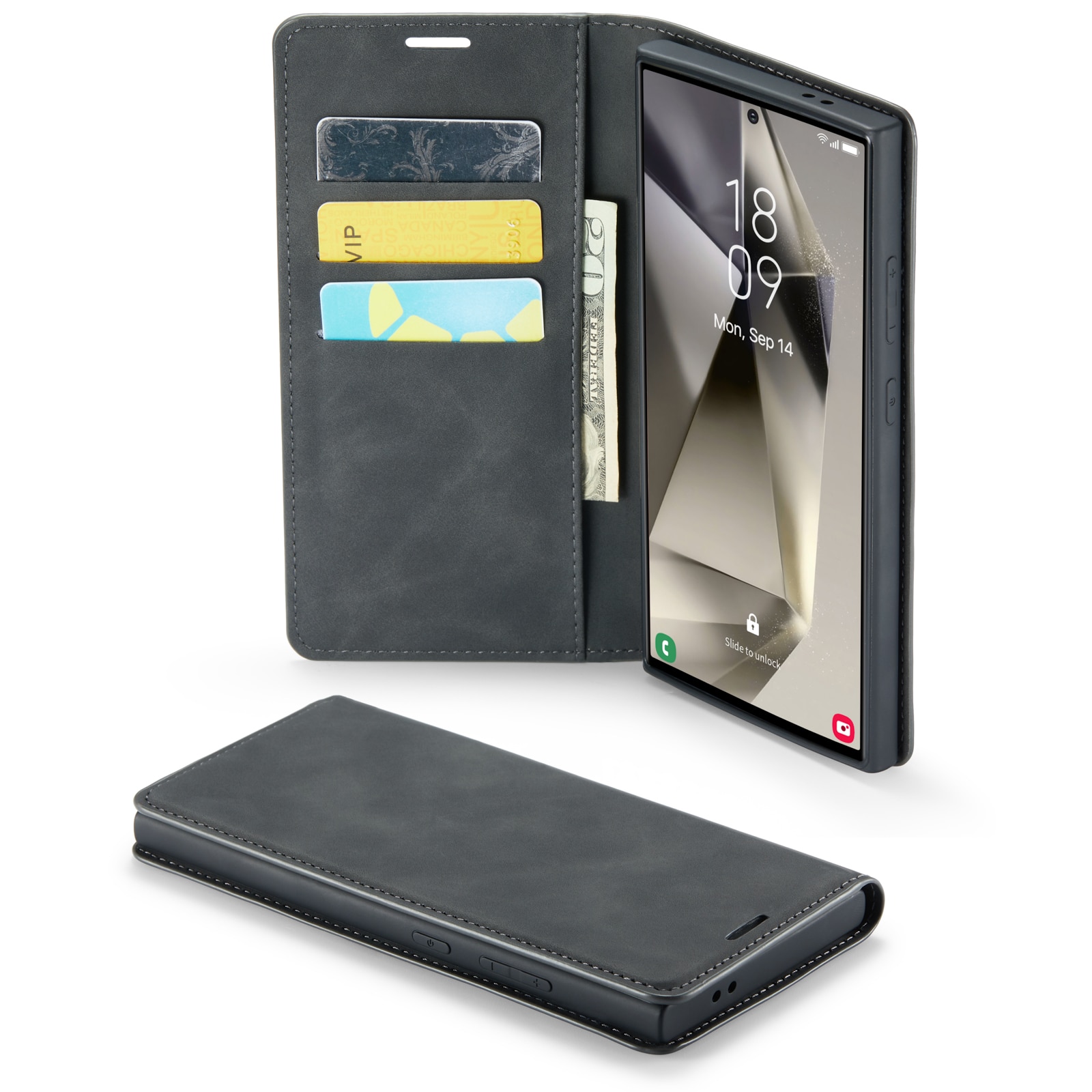 Funda delgada cartera Samsung Galaxy S24 Ultra Negro