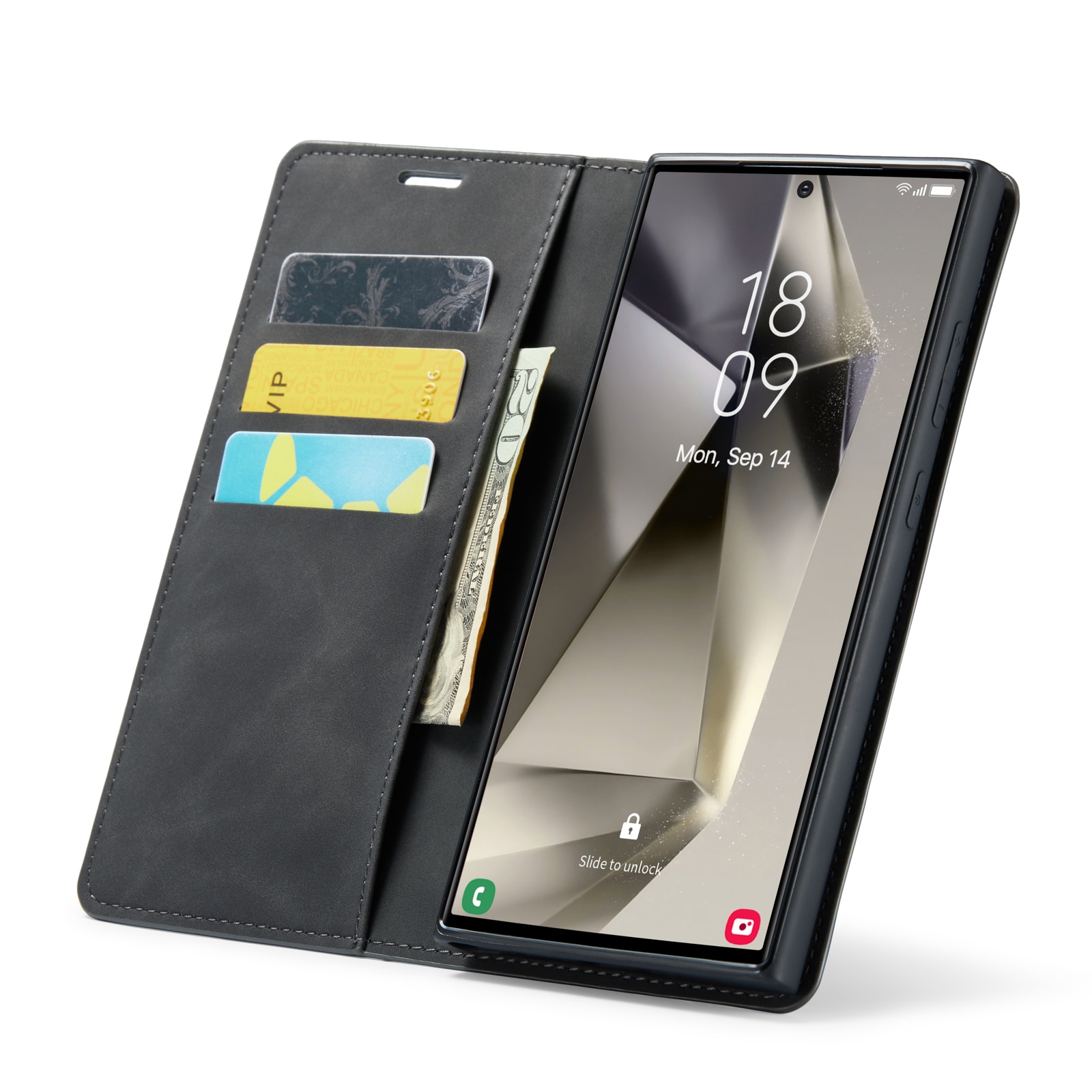 Funda delgada cartera Samsung Galaxy S24 Ultra Negro