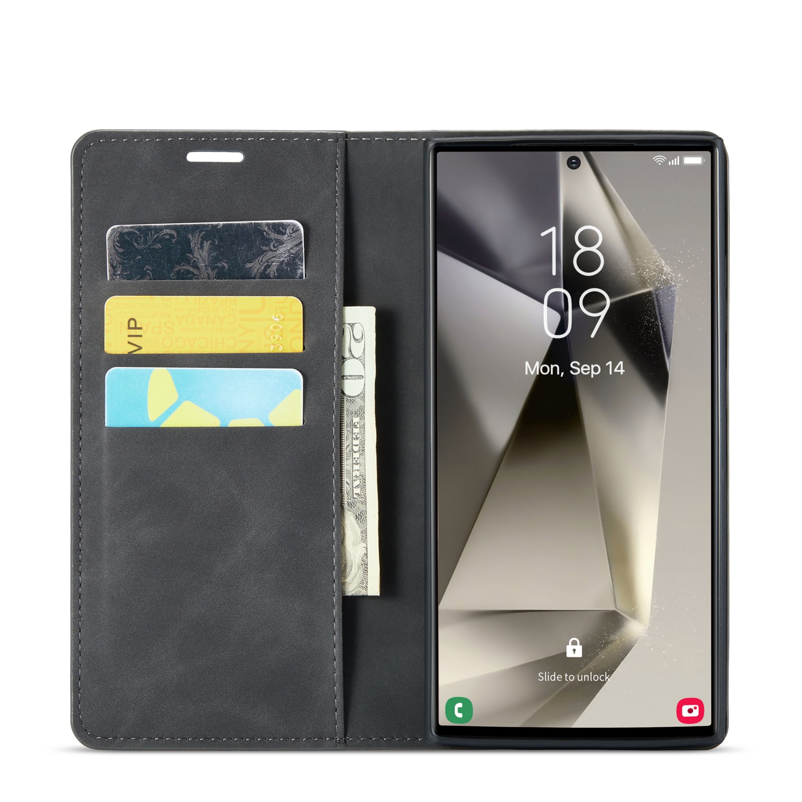 Funda delgada cartera Samsung Galaxy S24 Ultra Negro