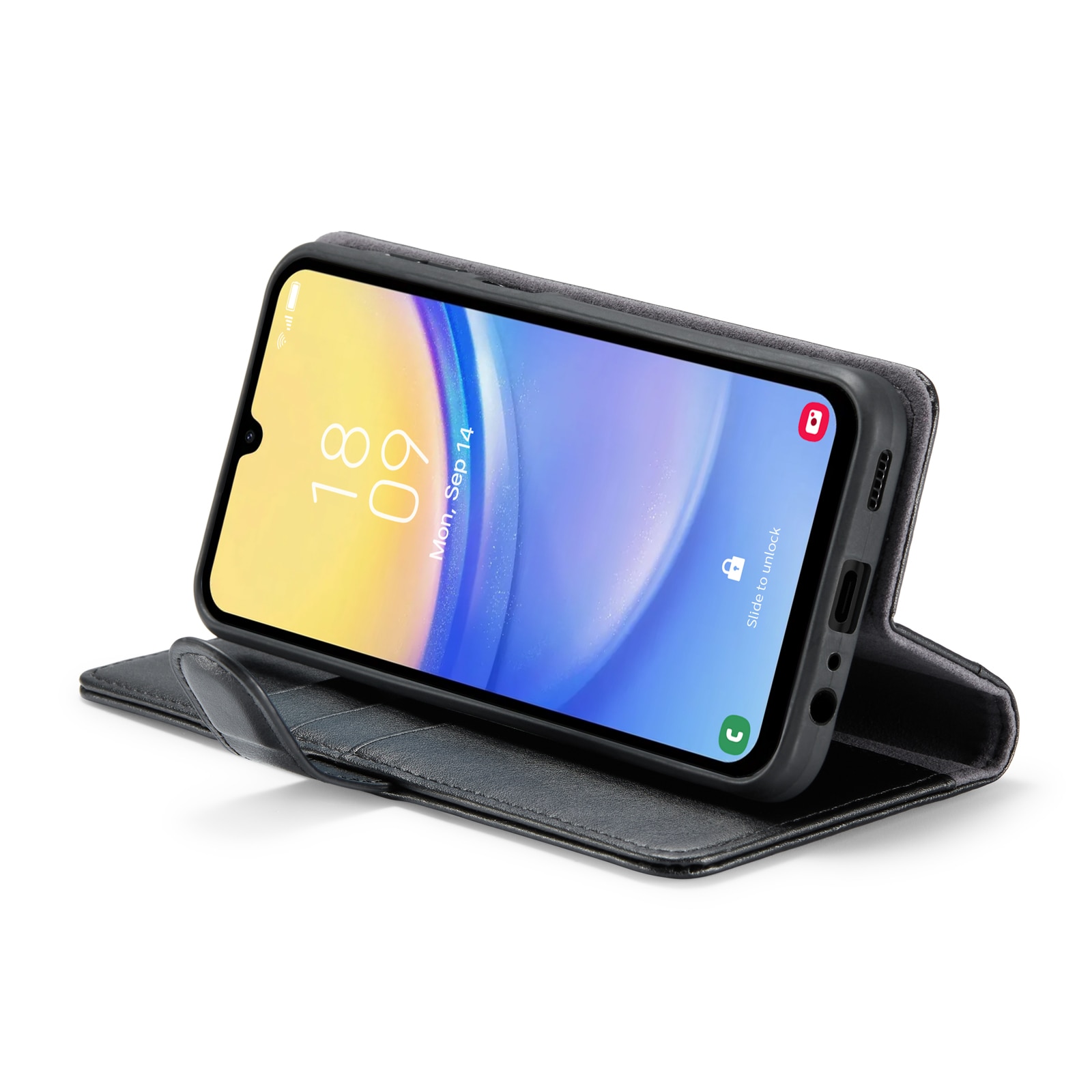 Funda de cuero genuino Samsung Galaxy A15, Negro