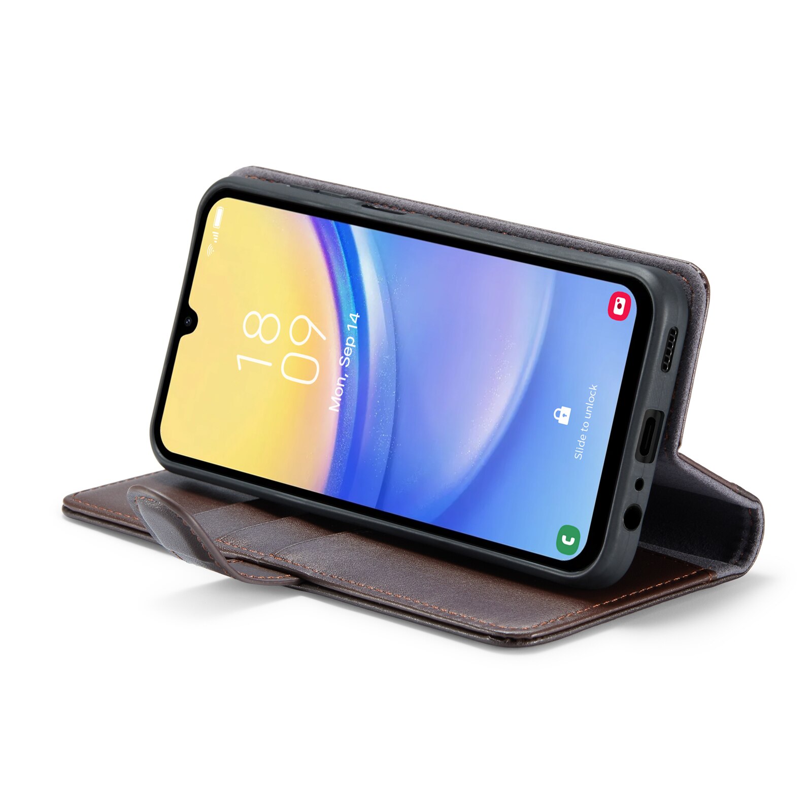 Funda de cuero genuino Samsung Galaxy A25, Marrón