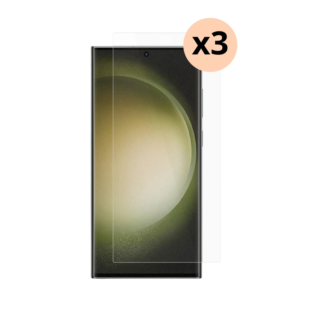 Kit para Samsung Galaxy S24 Ultra, 3 piezas Protector de pantalla en cristal templado 0.3mm