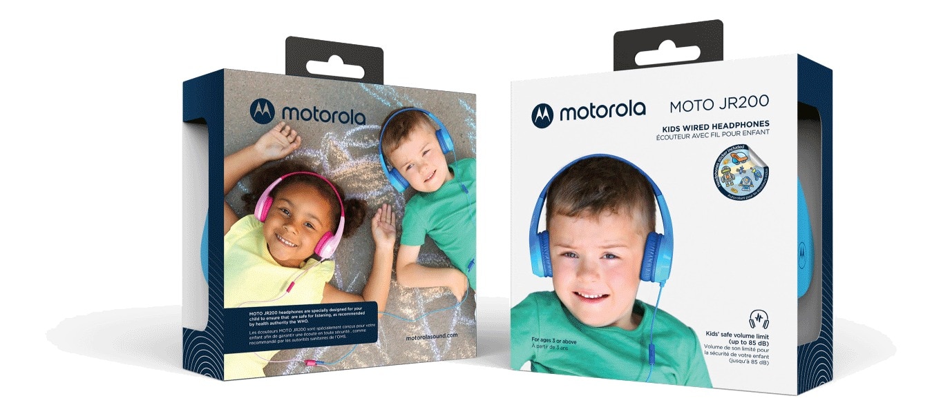 Auriculares Moto JR200 On-Ear para niños, azul