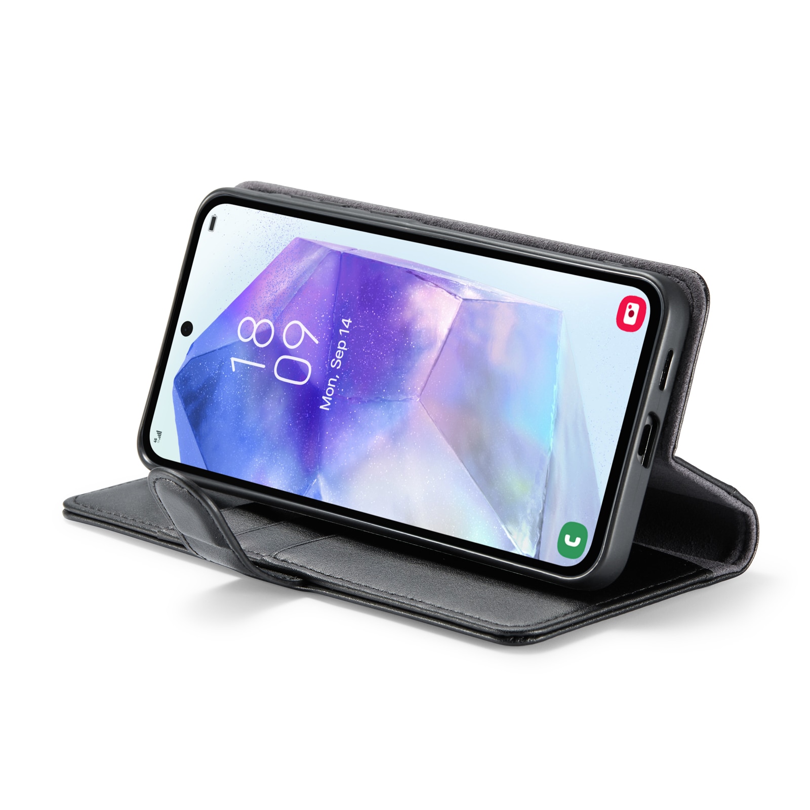 Funda de cuero genuino Samsung Galaxy A35, Negro
