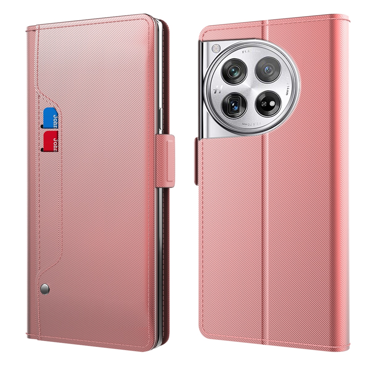 Funda con solapa Espejo OnePlus 12 oro rosado