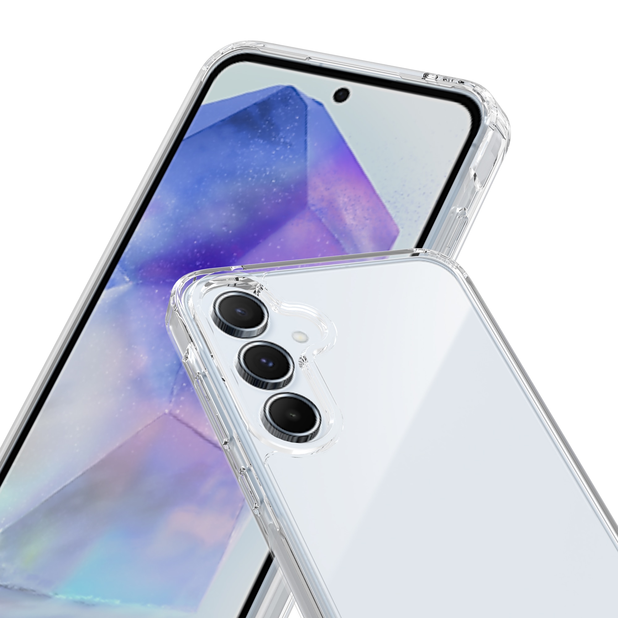 Funda híbrida para Samsung Galaxy A55 Transparente