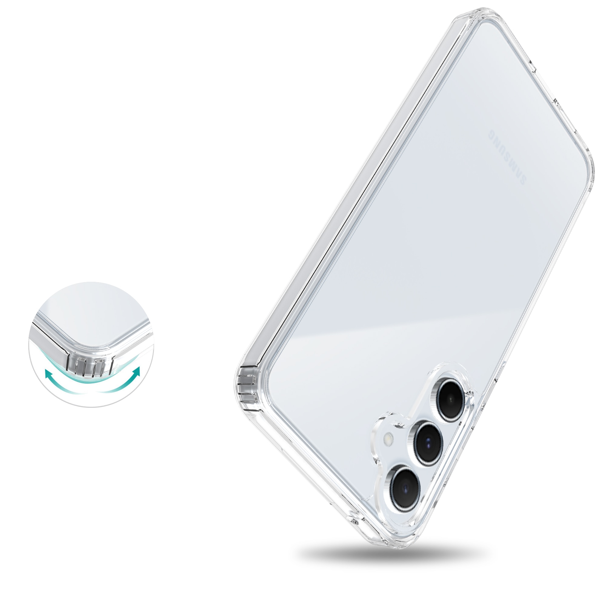 Funda híbrida para Samsung Galaxy A55 Transparente