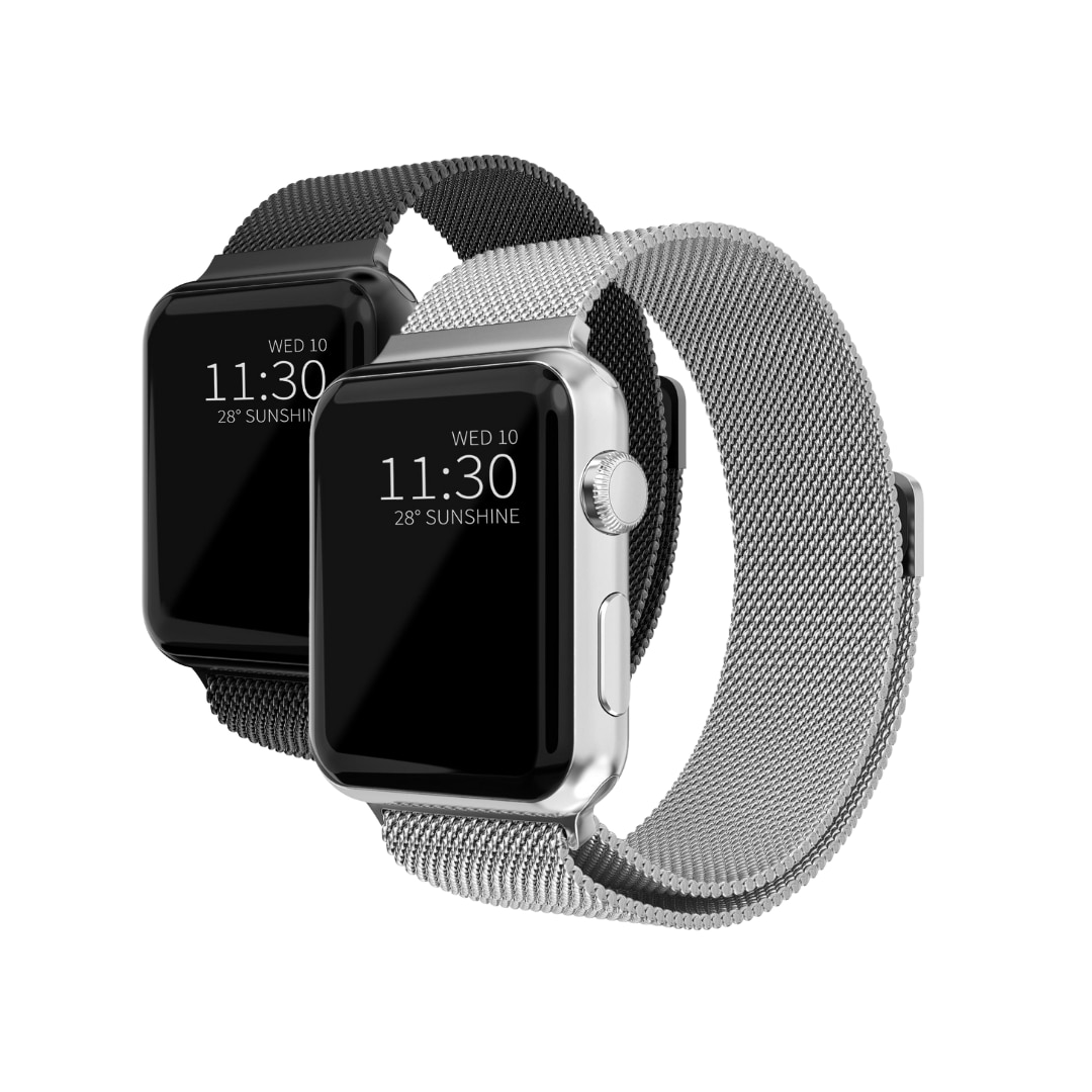 Kit para Apple Watch SE 40mm Pulsera milanesa negro & plata