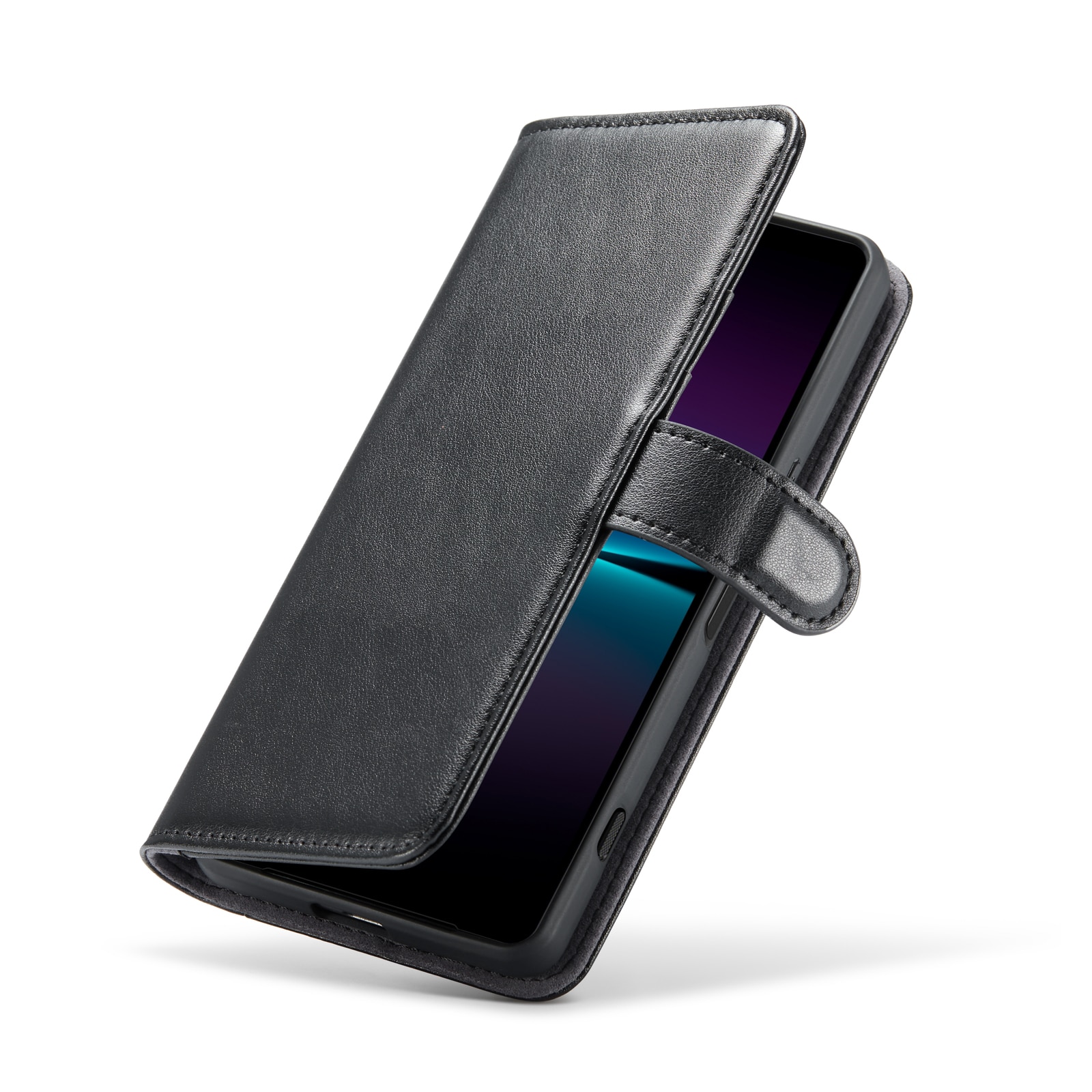 Funda de cuero genuino Sony Xperia 1 VII, Negro