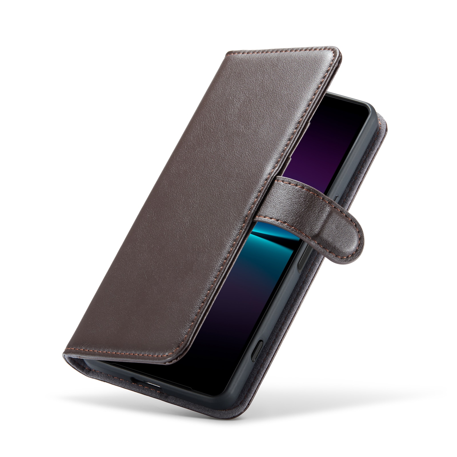 Funda de cuero genuino Sony Xperia 1 VI, Marrón