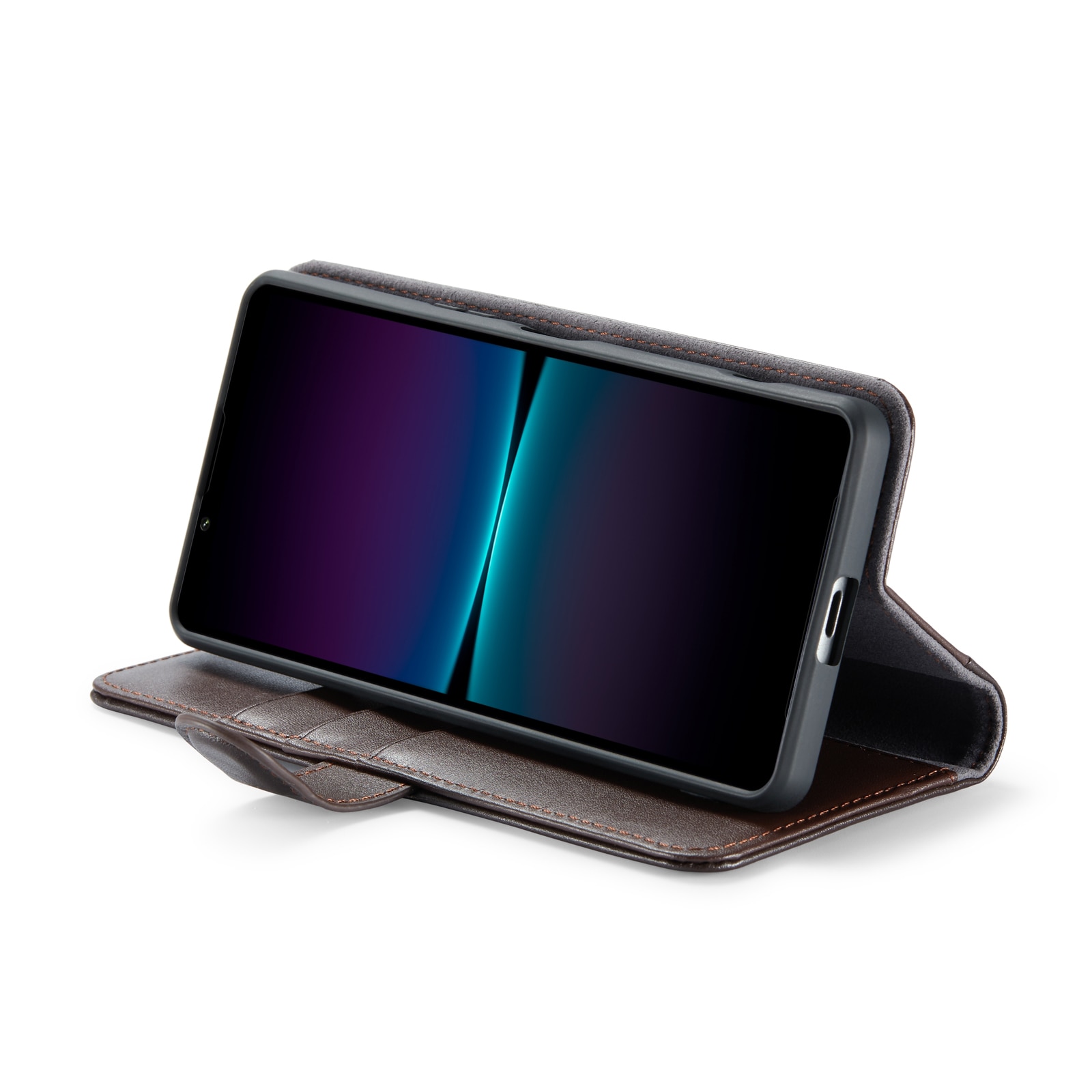 Funda de cuero genuino Sony Xperia 1 VI, Marrón