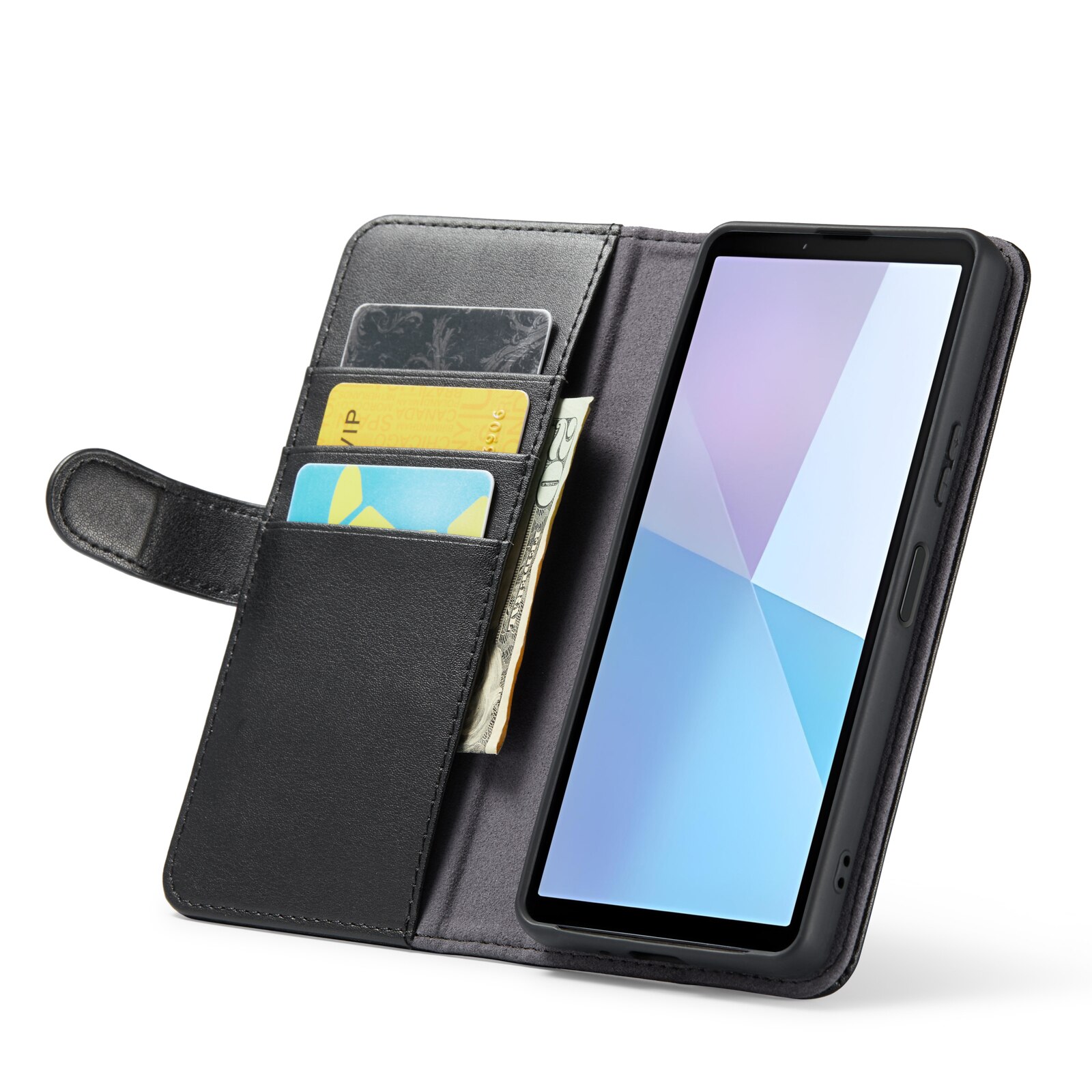 Funda de cuero genuino Sony Xperia 10 VI, Negro