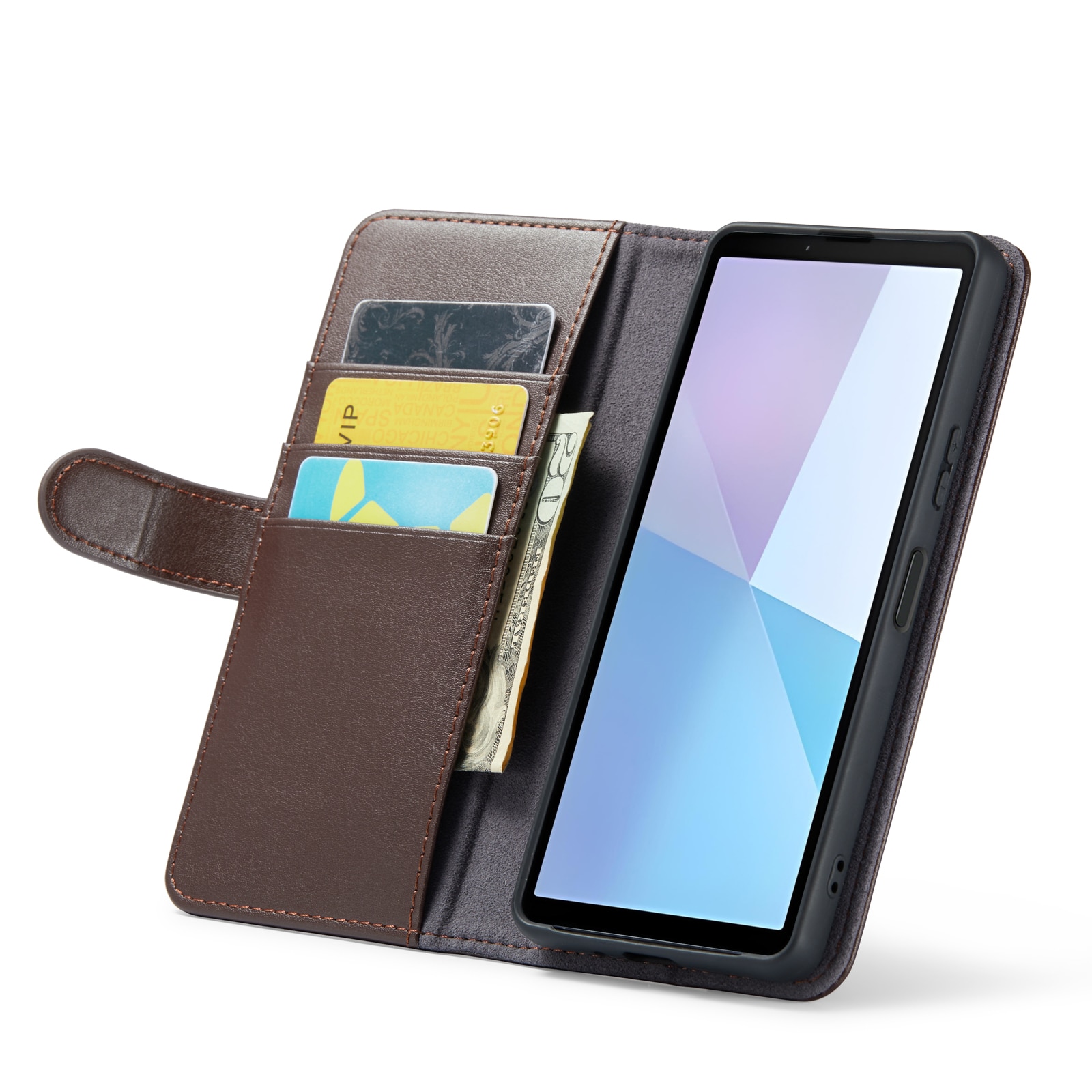 Funda de cuero genuino Sony Xperia 10 VI, Marrón
