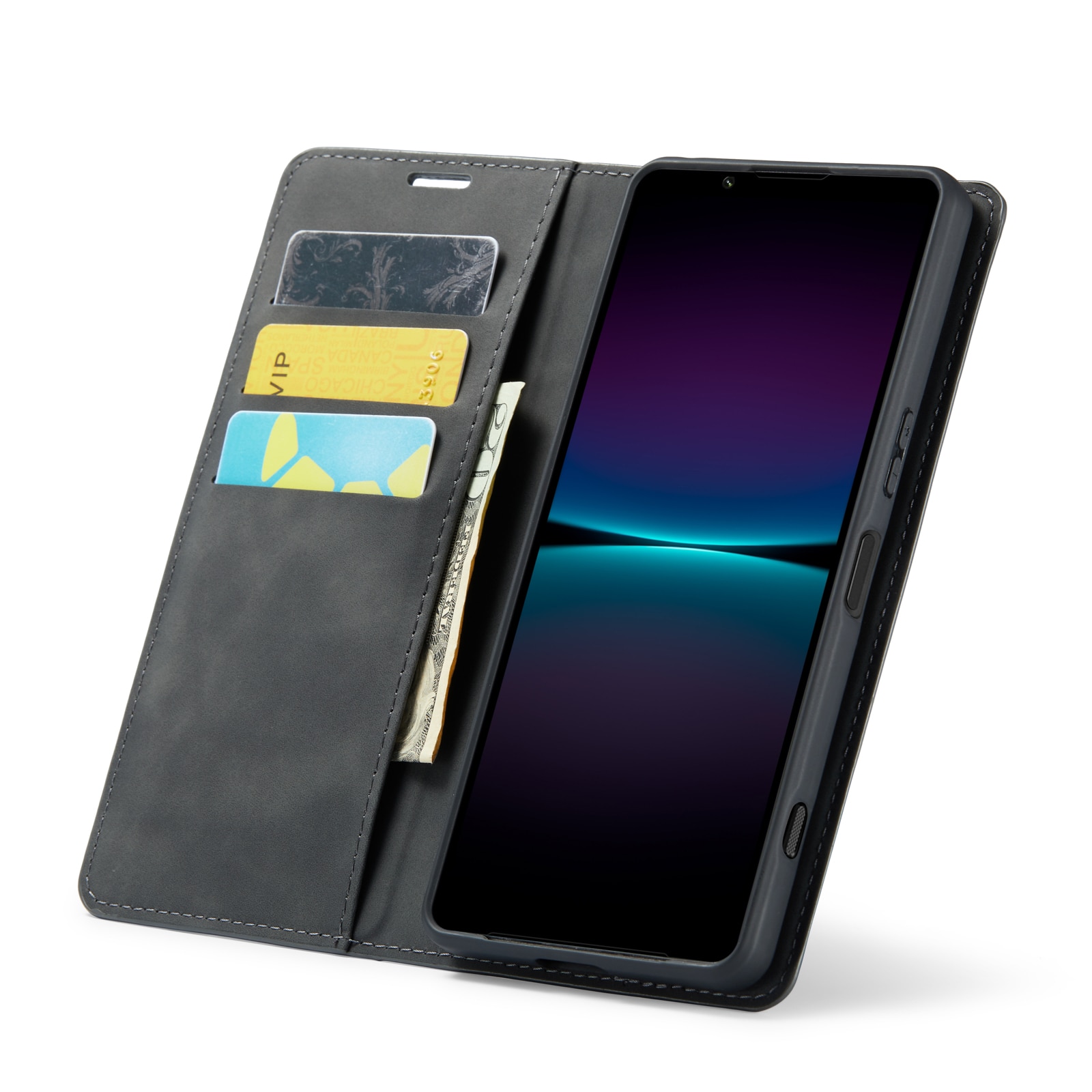 Funda delgada cartera Sony Xperia 1 VII Negro