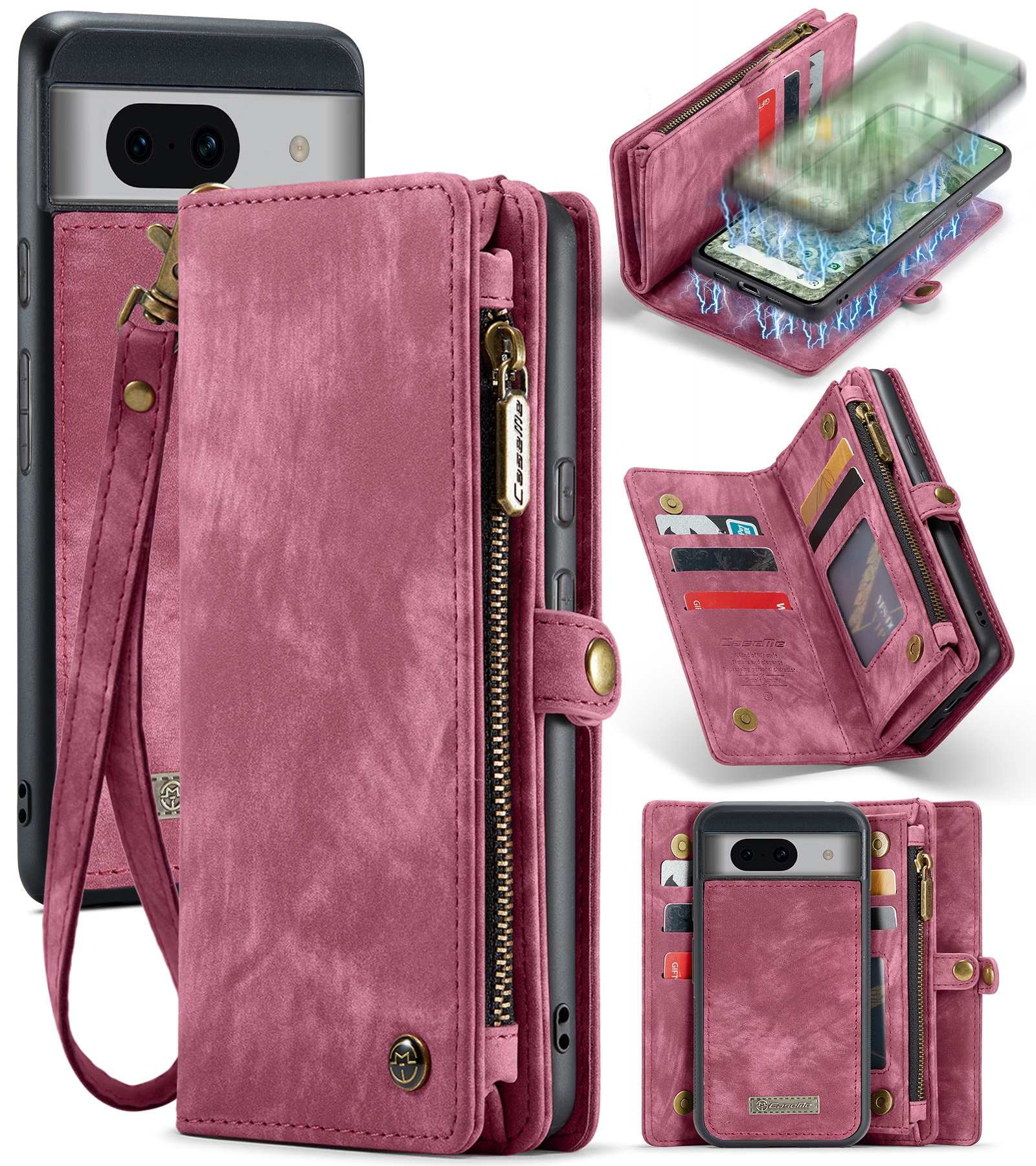 Cartera Multi-Slot Google Pixel 8a Rojo