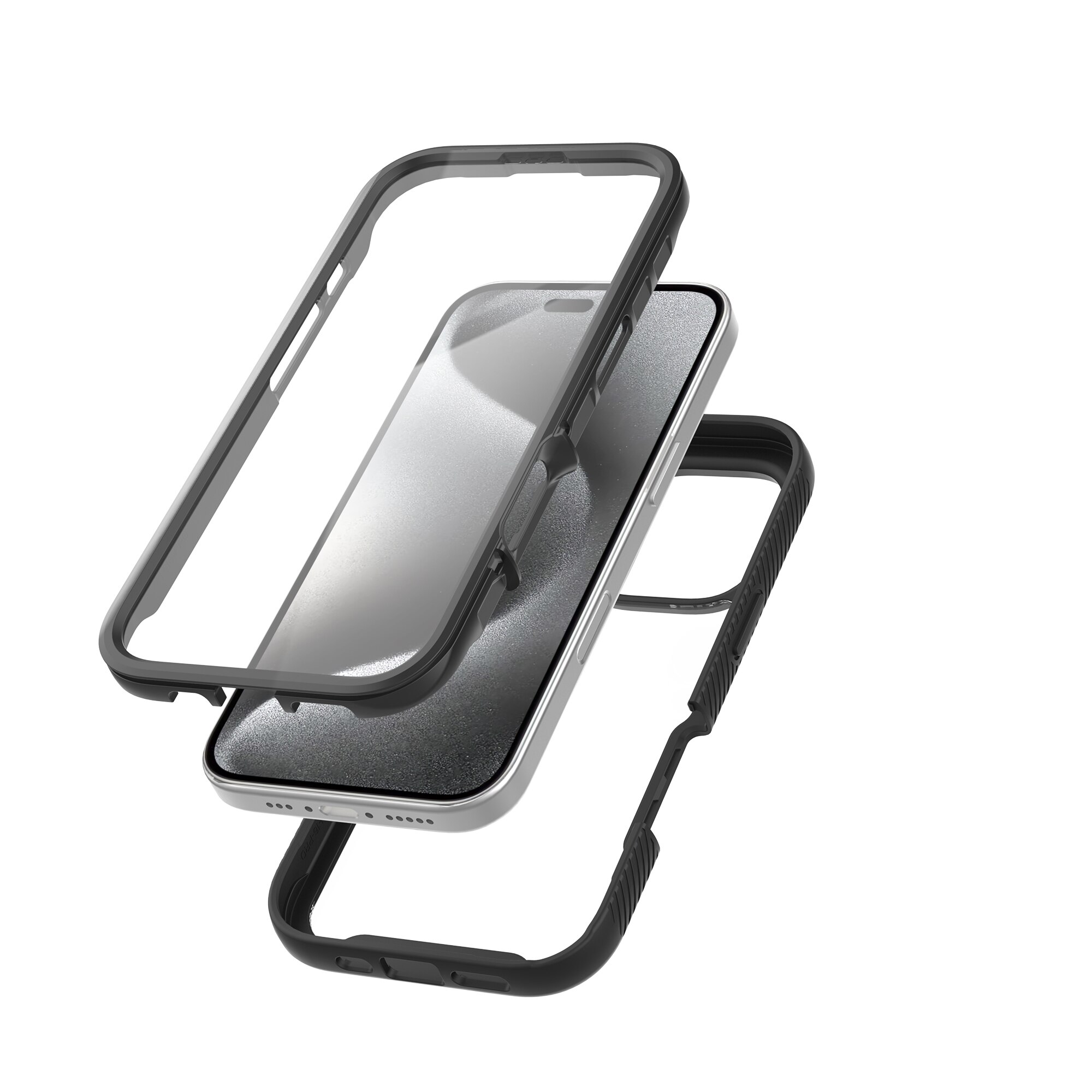 Funda Full Protection iPhone 16 Pro Negro/transparente