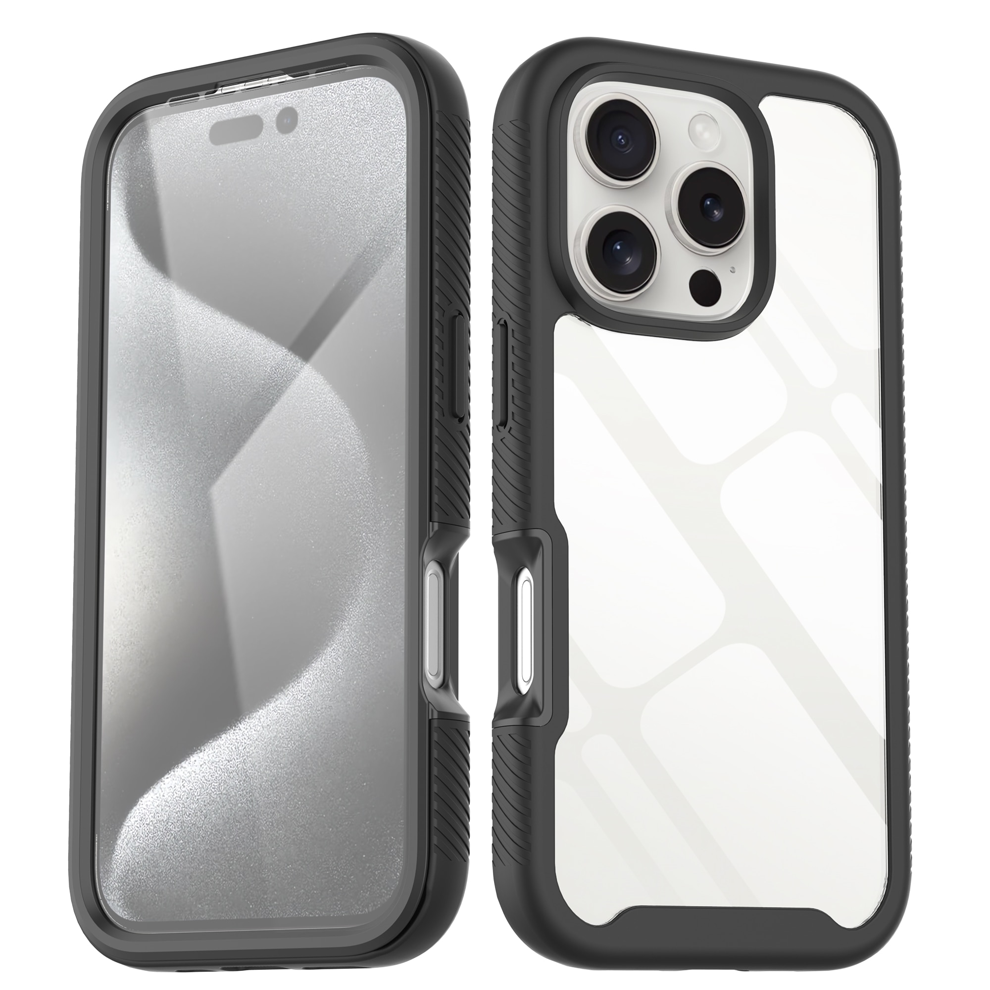 Funda Full Protection iPhone 16 Pro Negro/transparente