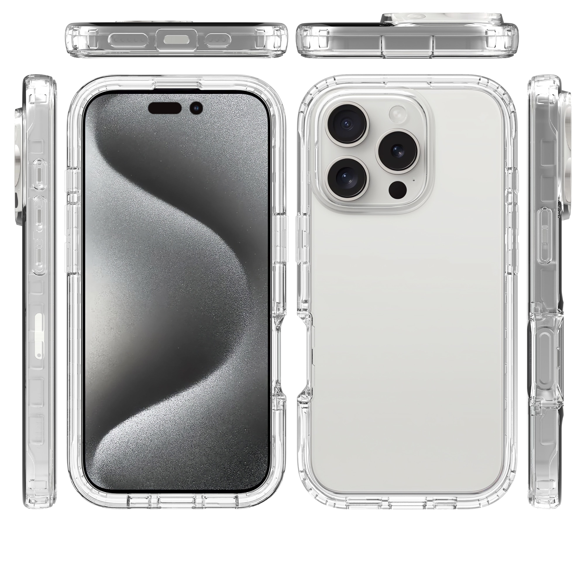 Funda con cobertura total iPhone 16 Pro Transparente