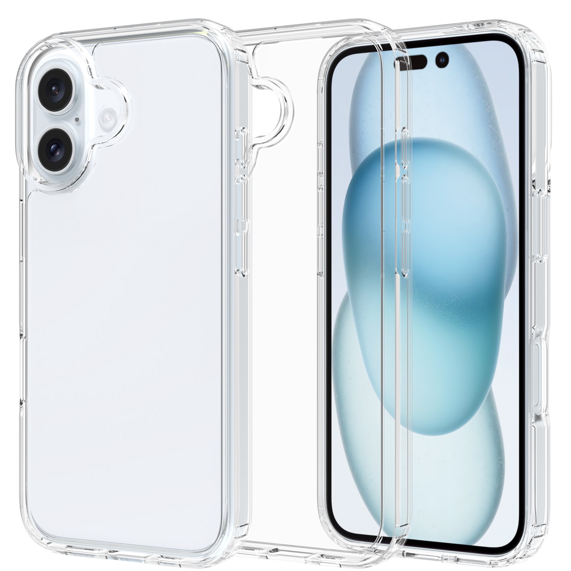 Funda híbrida para iPhone 16 Plus Transparente
