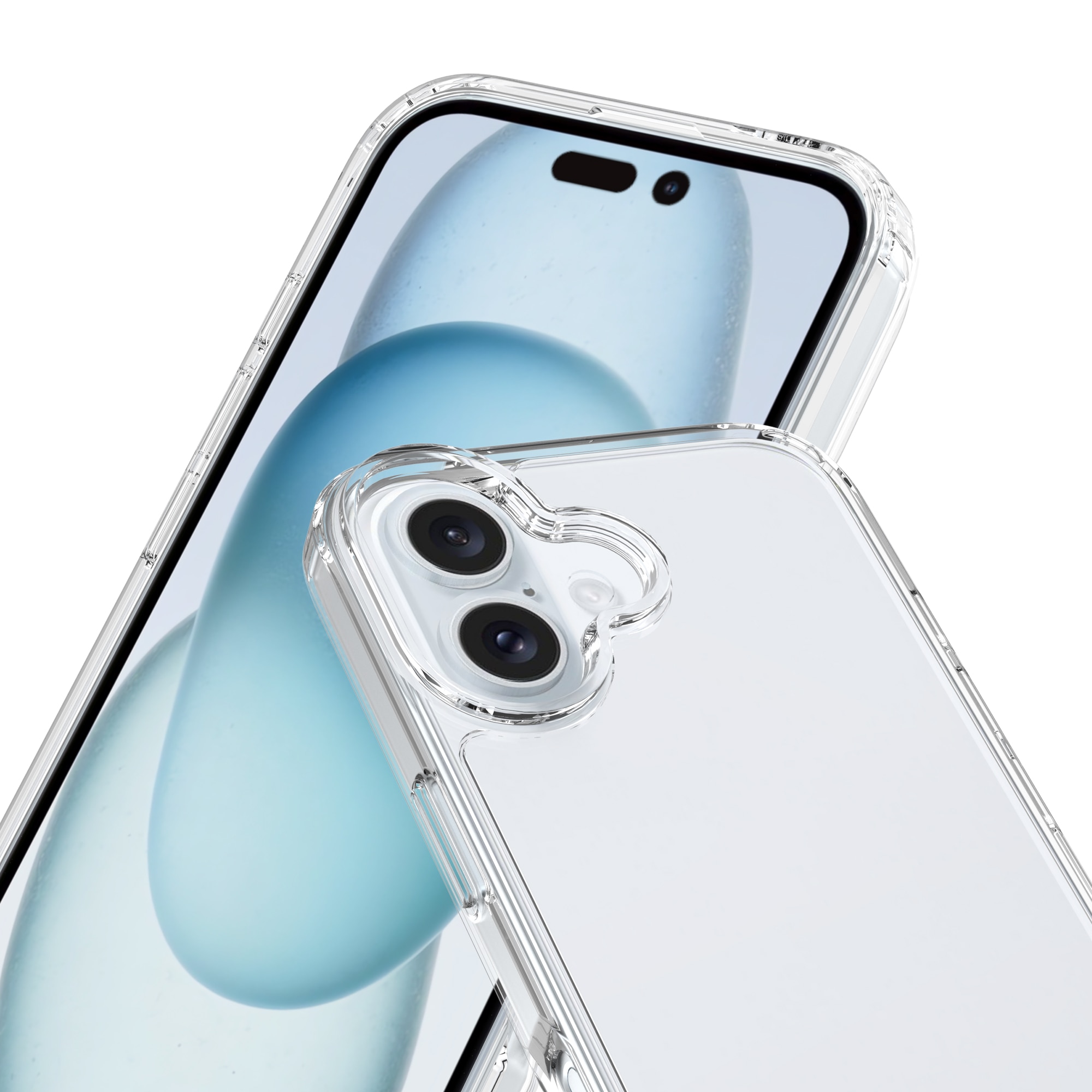 Funda híbrida para iPhone 16 Plus Transparente
