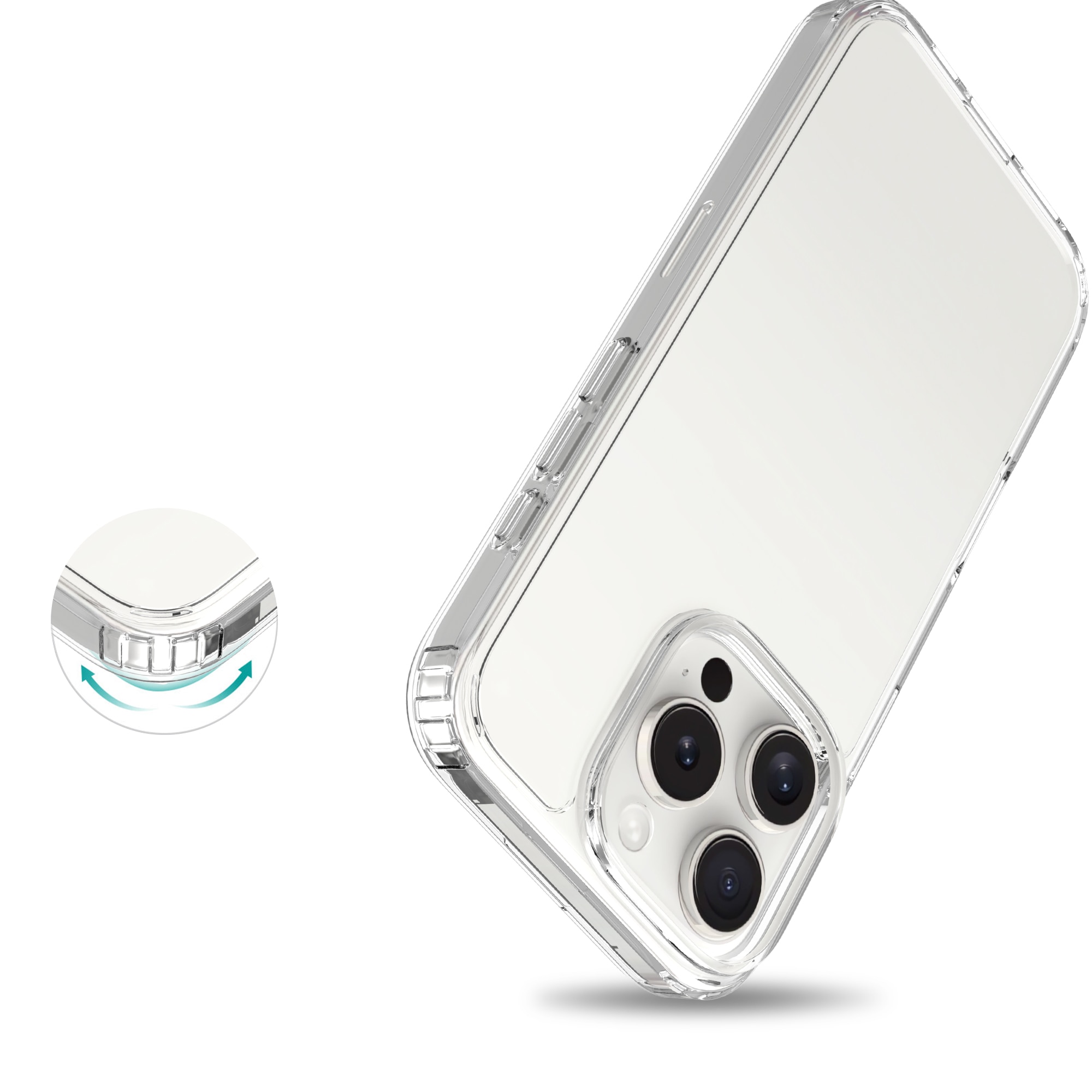 Funda híbrida para iPhone 16 Pro Transparente