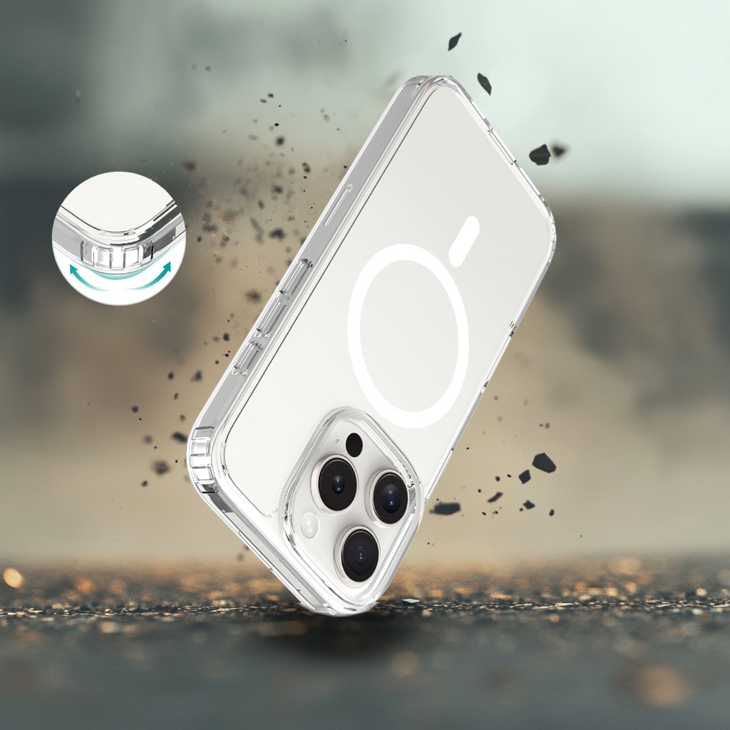 Funda híbrida MagSafe iPhone 16 Pro transparente