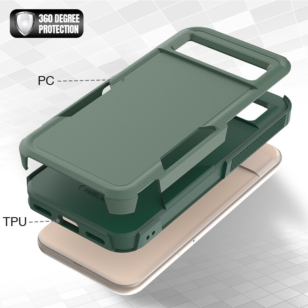 Funda híbrida Off-road Google Pixel 8a, verde