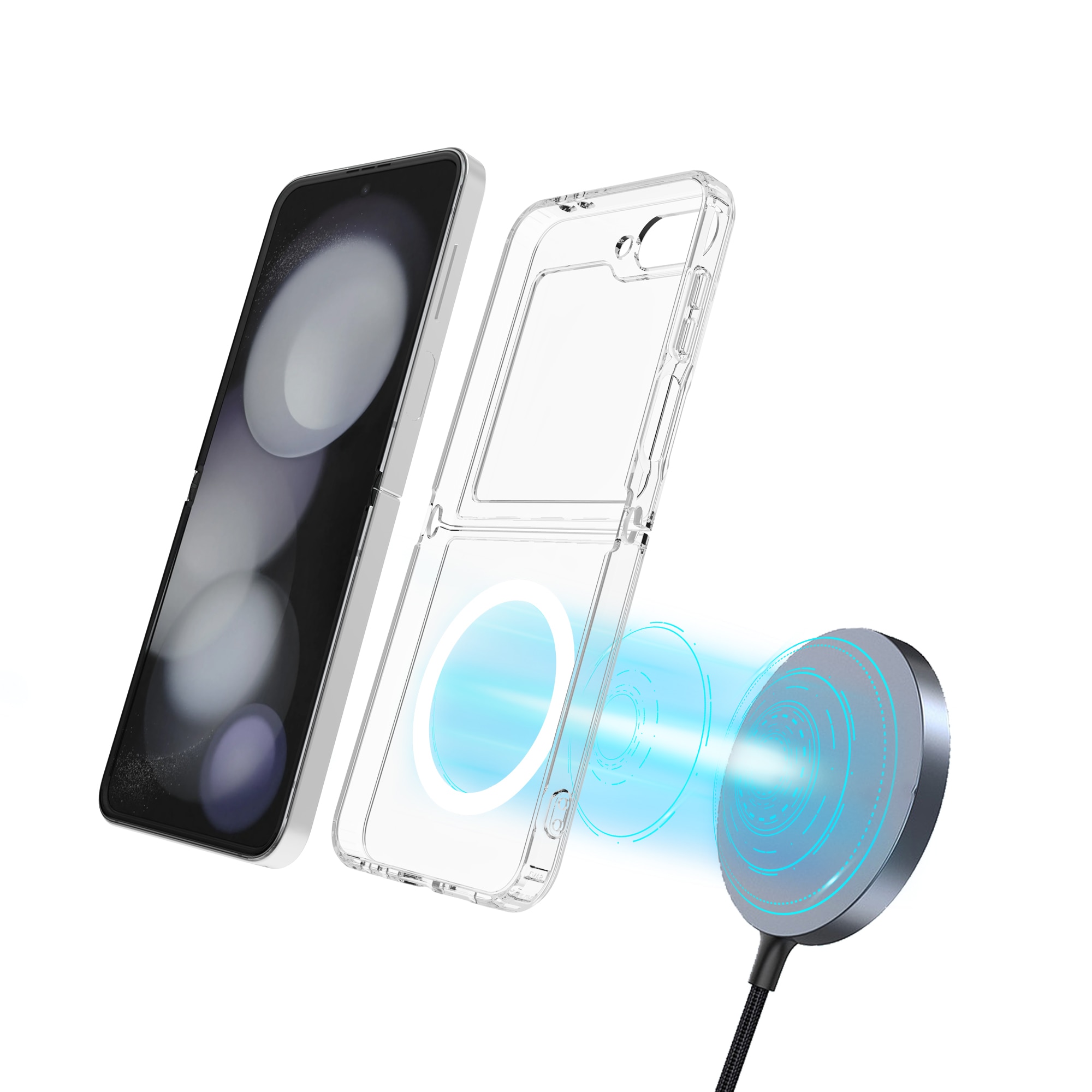 Funda híbrida MagSafe Samsung Galaxy Z Flip 6 Transparente