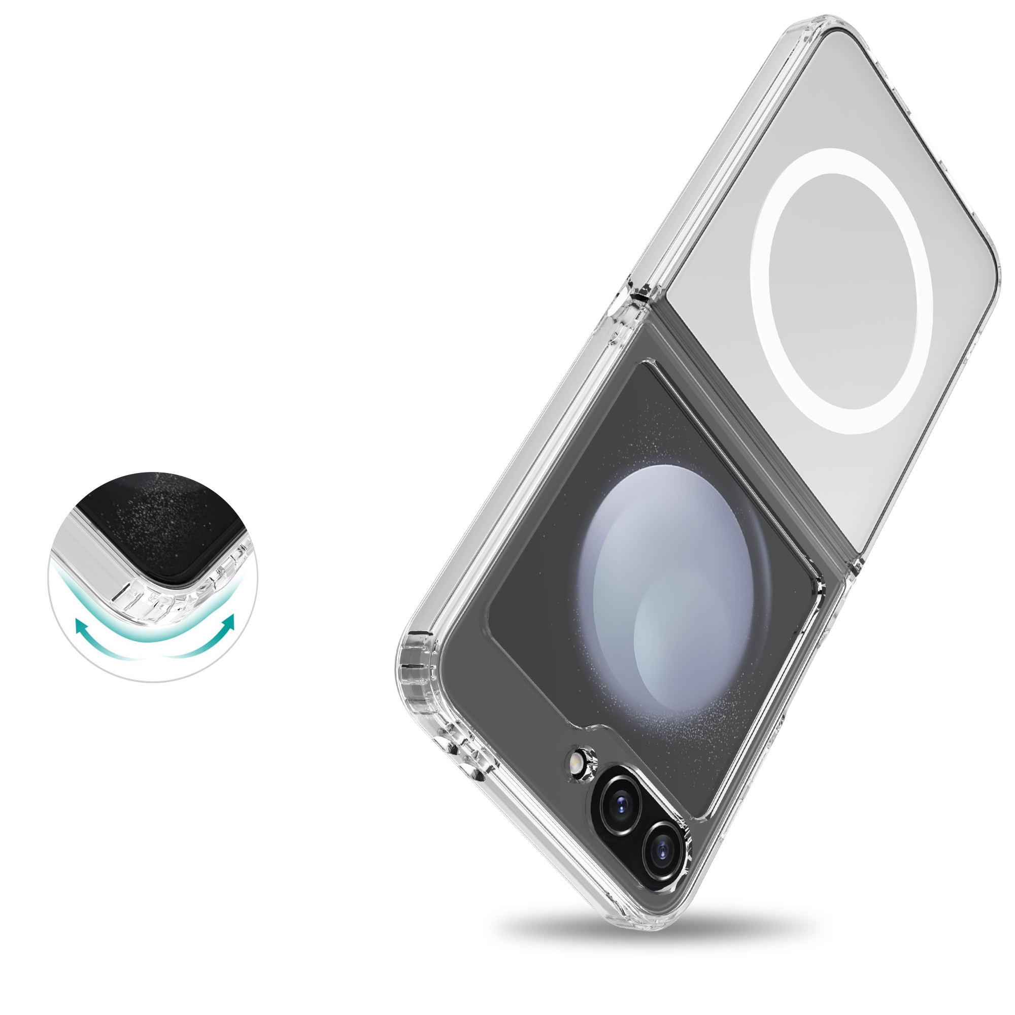 Funda híbrida MagSafe Samsung Galaxy Z Flip 6 Transparente