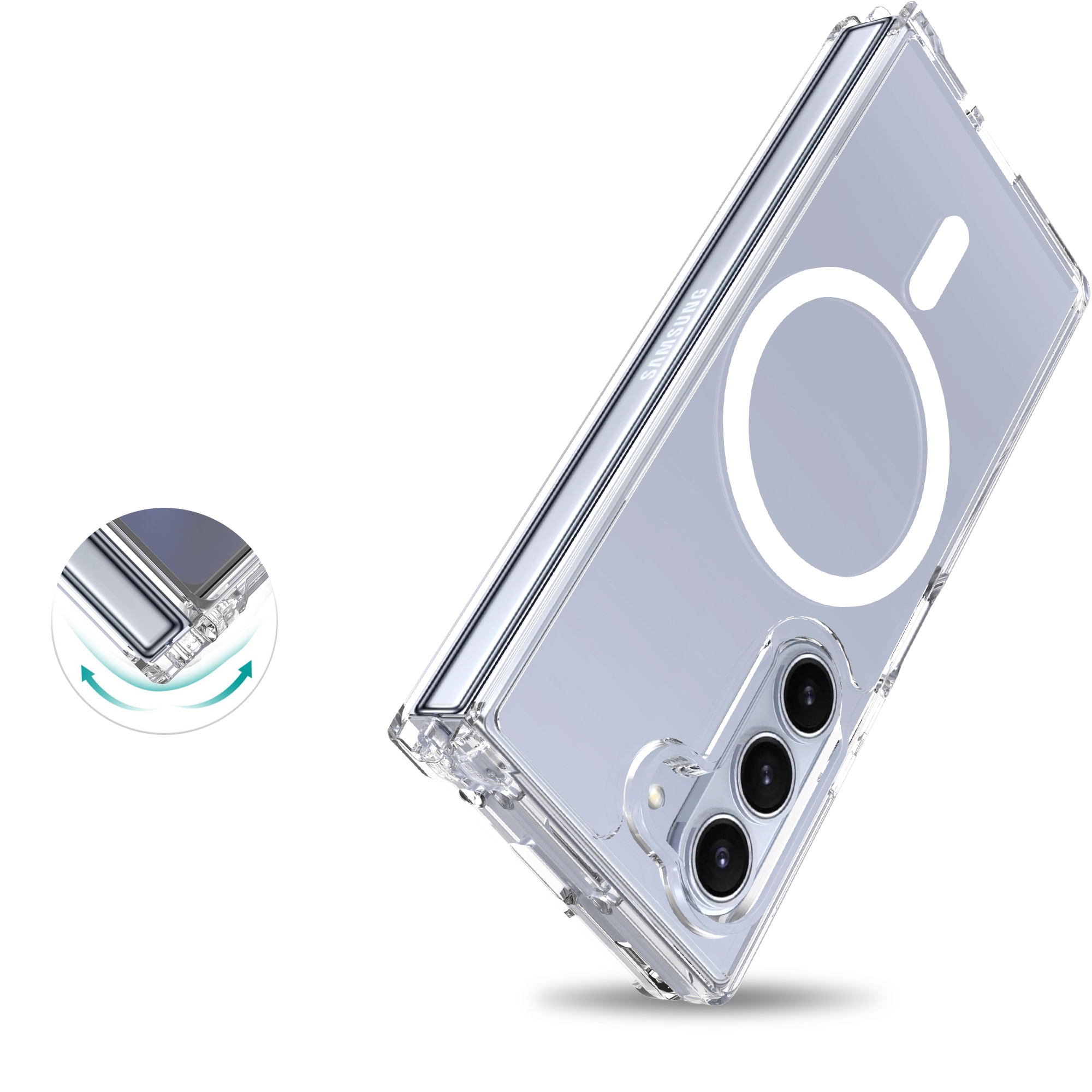 Funda híbrida MagSafe Samsung Galaxy Z Fold 6 Transparente