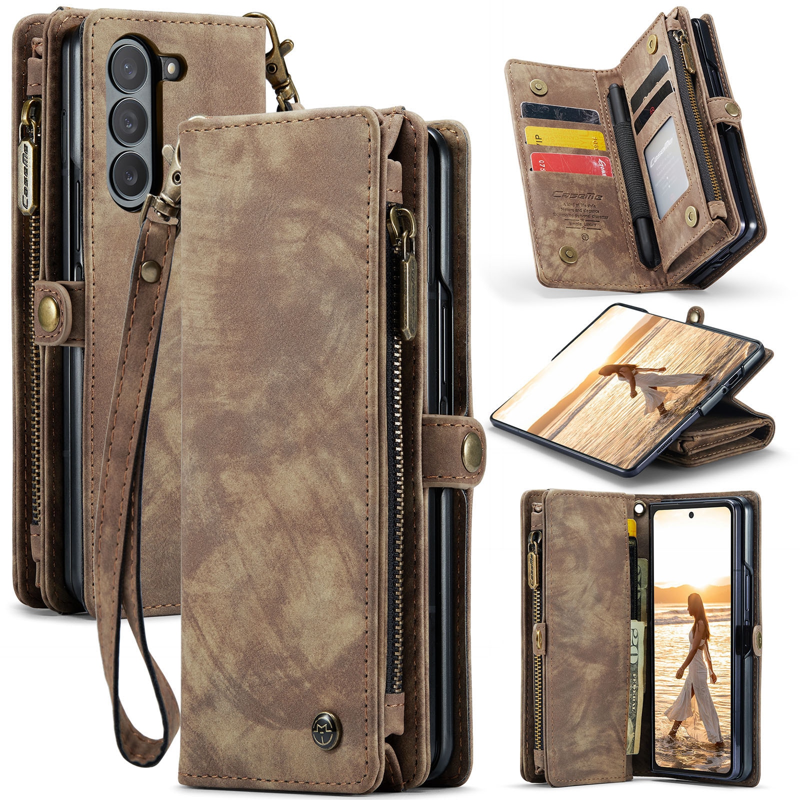 Cartera Multi-Slot Samsung Galaxy Z Fold 6 marrón