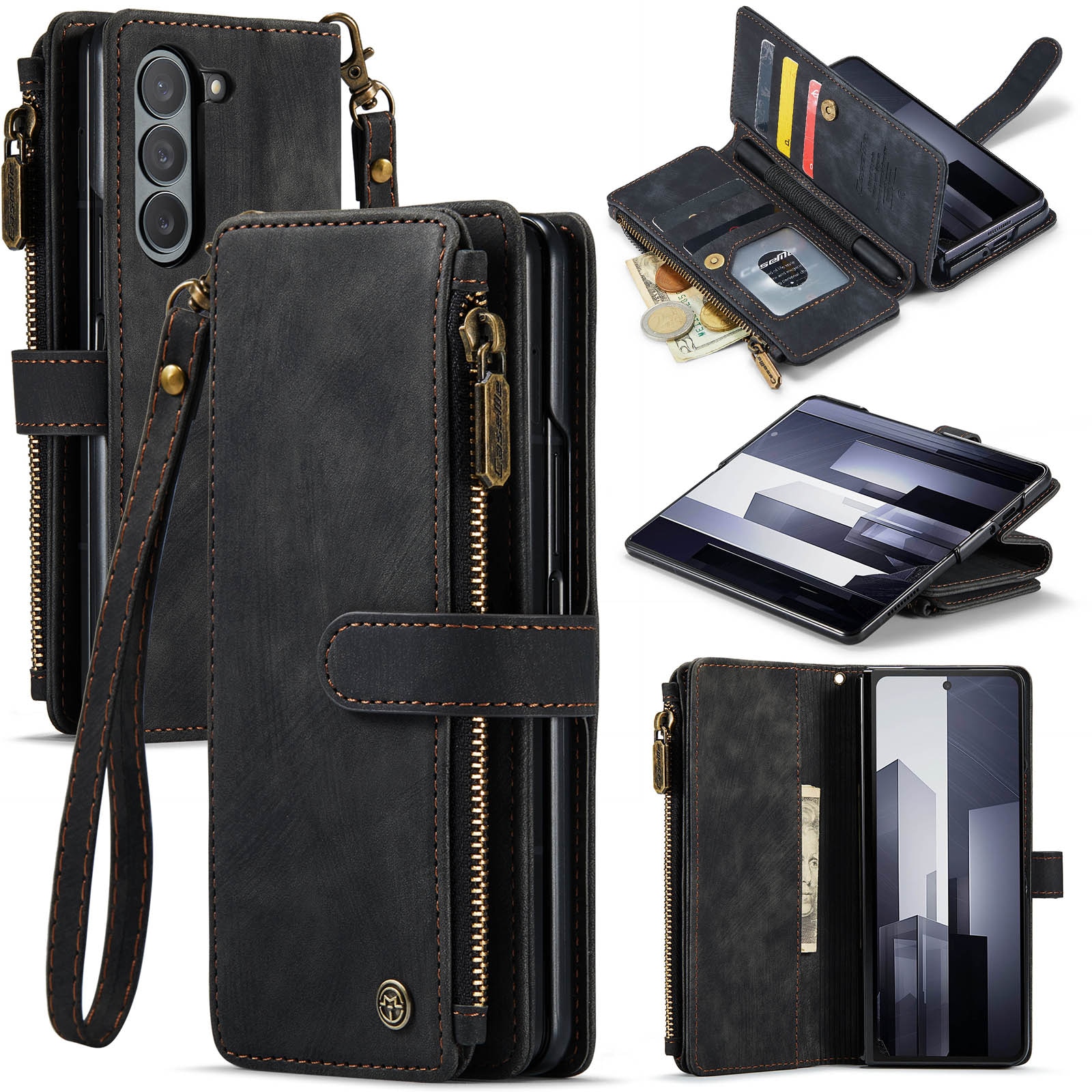 Cartera Zipper Samsung Galaxy Z Fold 6 negro