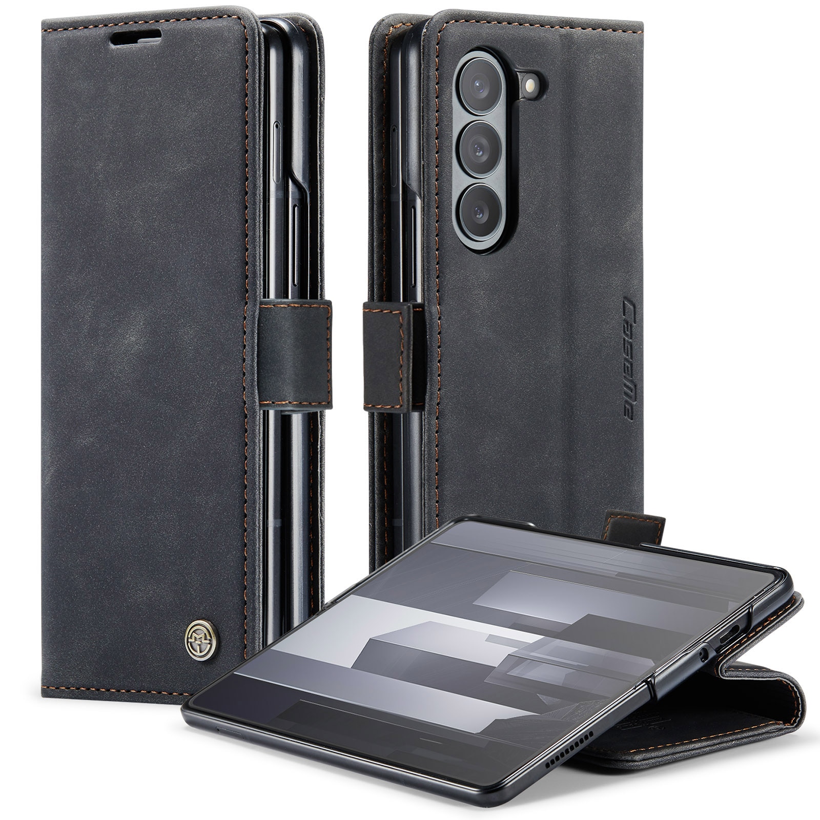 Funda delgada con solapa Samsung Galaxy Z Fold 6 negro