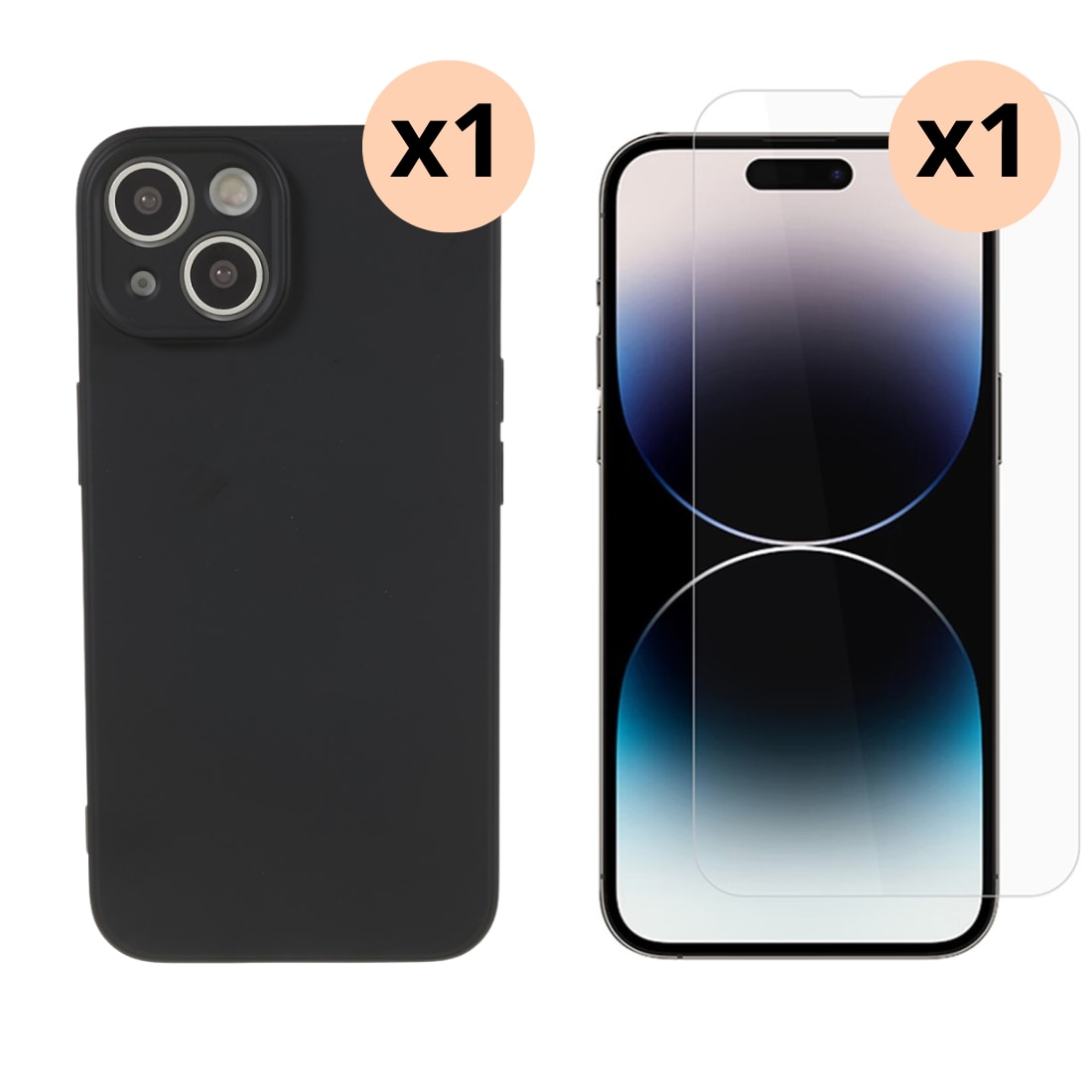 Kit para iPhone 15: Funda TPU y protector de pantalla