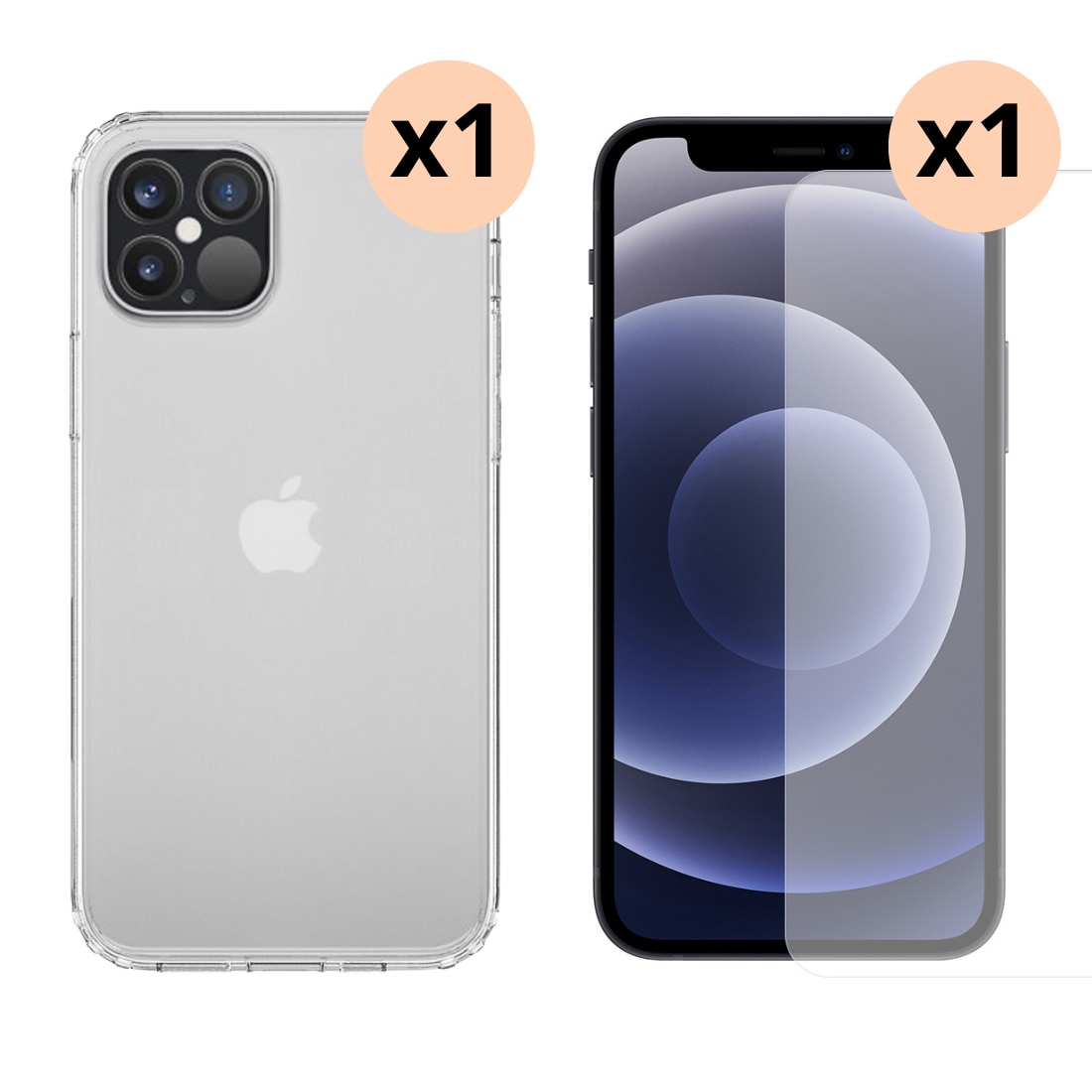 Kit para iPhone 12/12 Pro : Funda y protector de pantalla
