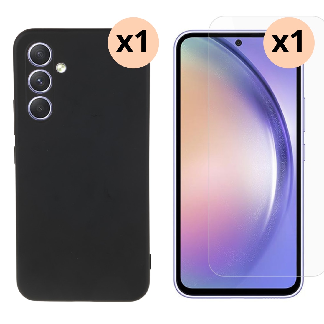 Samsung Galaxy A54 : Funda TPU y protector de pantalla