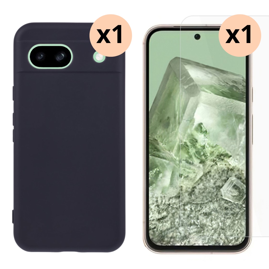 Google Pixel 8a : Funda TPU y protector de pantalla