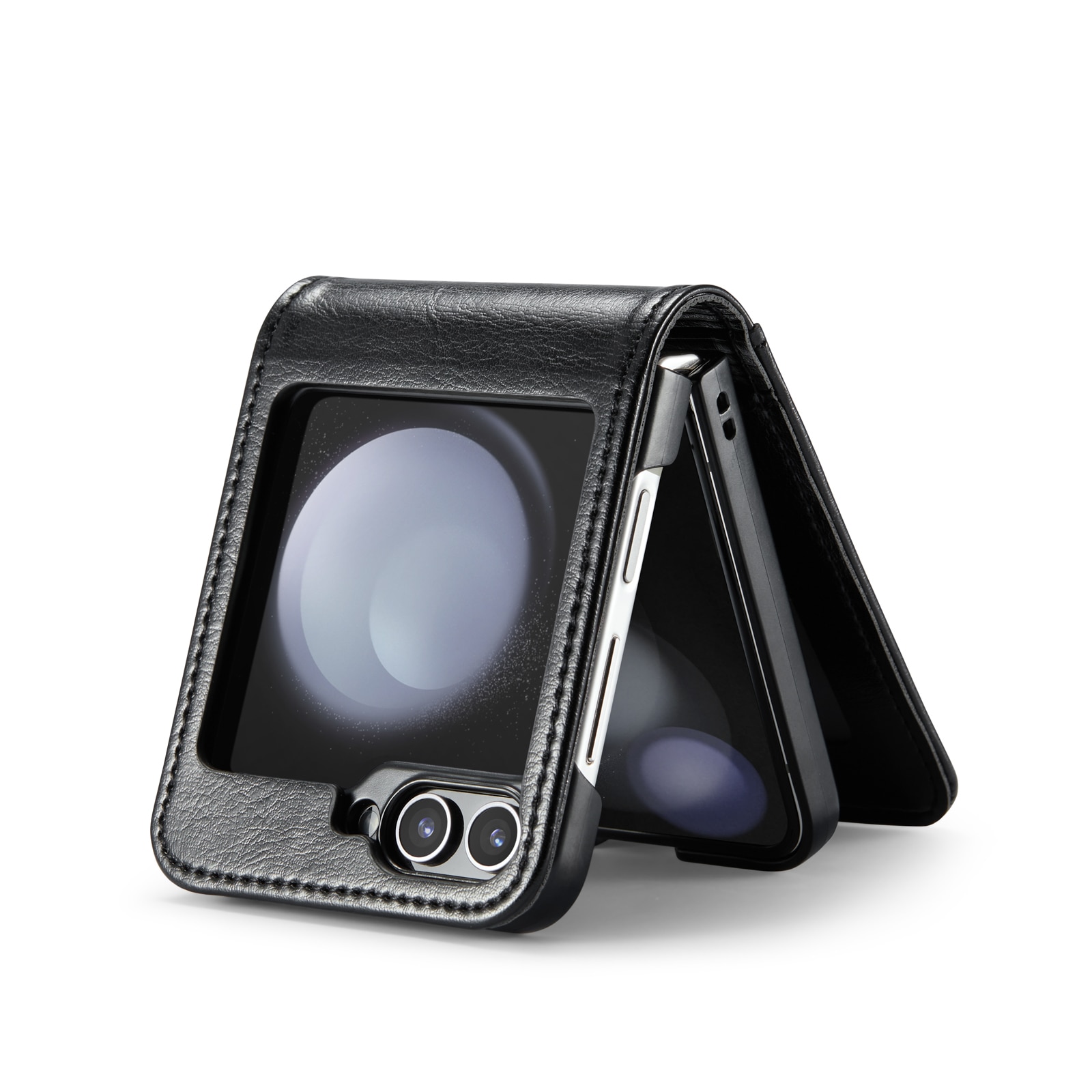Funda de cuero genuino Samsung Galaxy Z Flip 5, negro