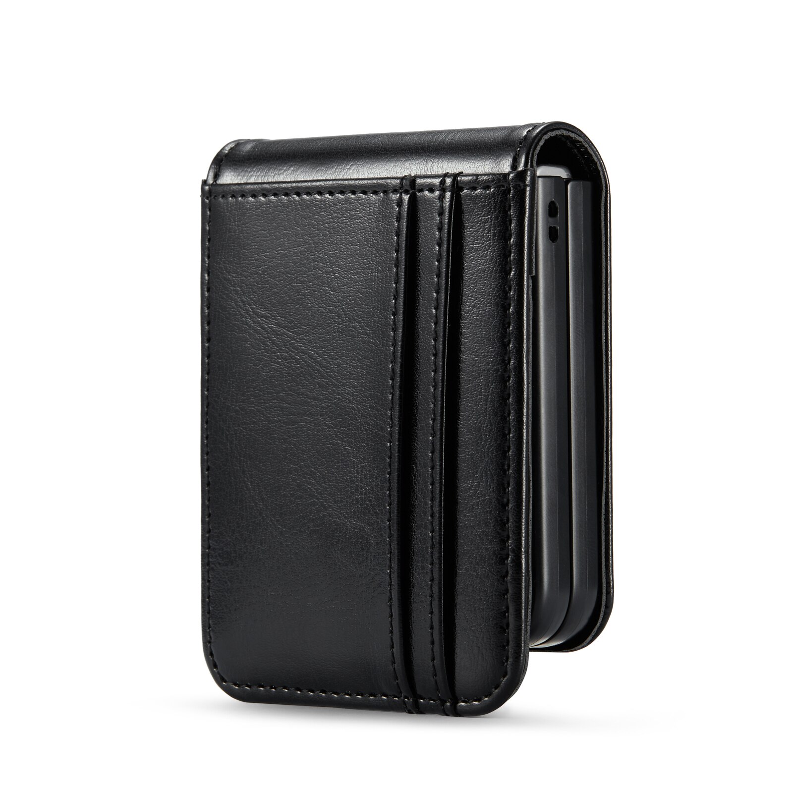 Funda de cuero genuino Samsung Galaxy Z Flip 5, negro