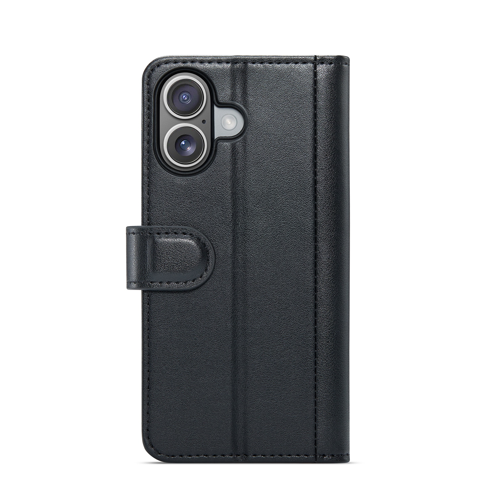 Funda de cuero genuino iPhone 16 Plus, Negro