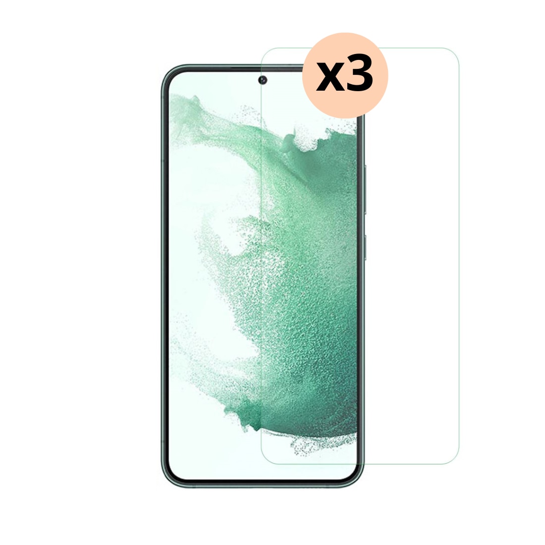 Kit para Samsung Galaxy S23, 3 piezas Protector de pantalla en cristal templado 0.3mm